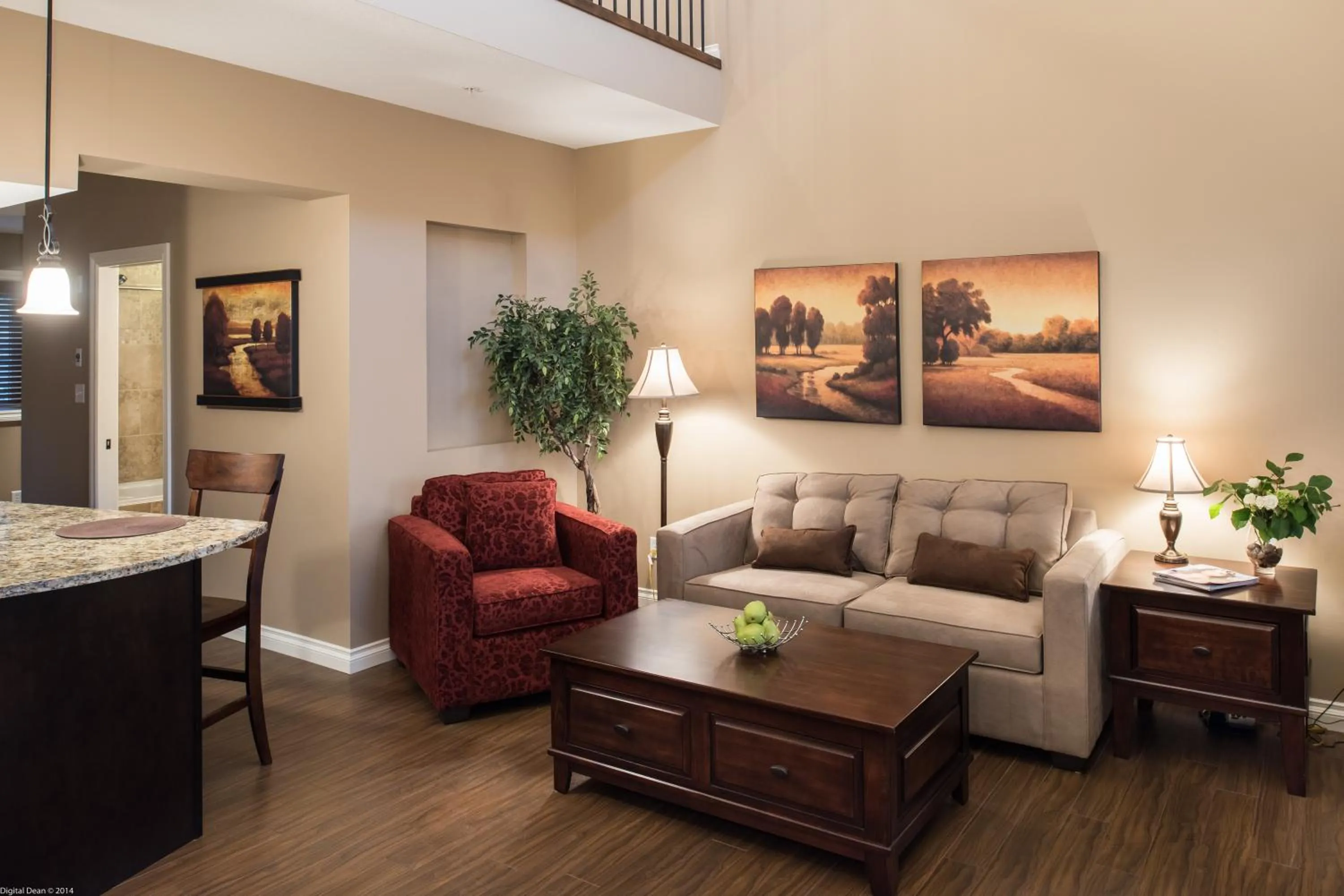 Living room in The Castle at Swan Lake