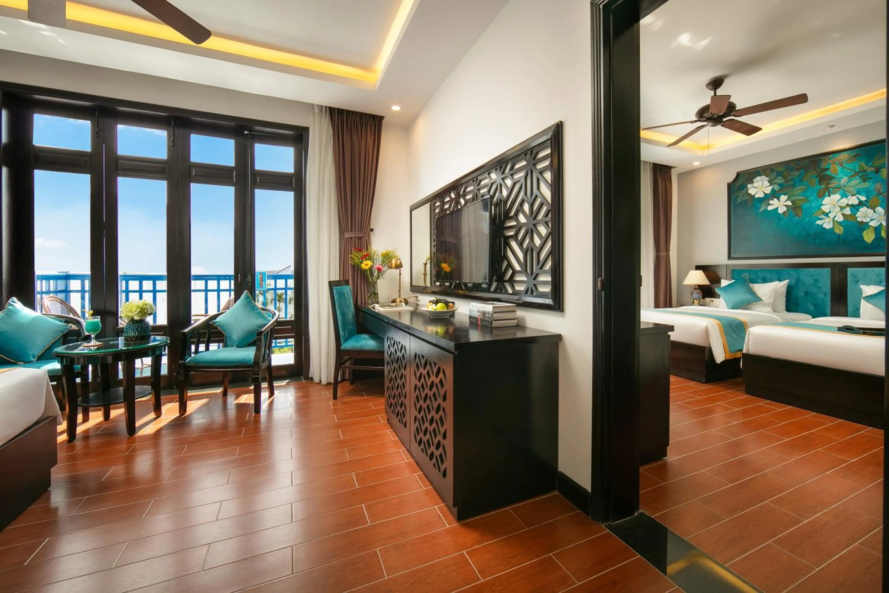 Bed in Silk River Hoi An Hotel & Spa