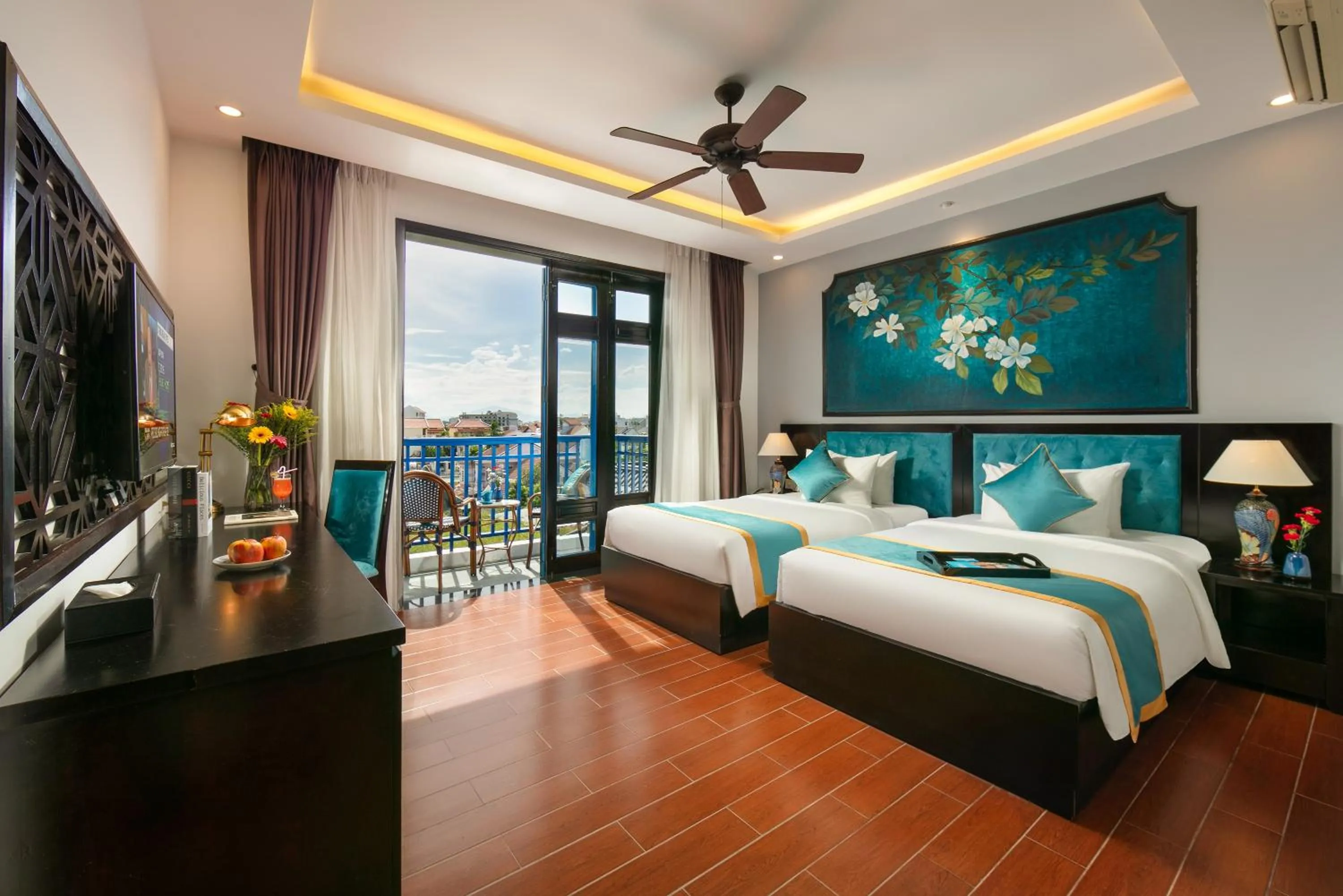 Bed in Silk River Hoi An Hotel & Spa