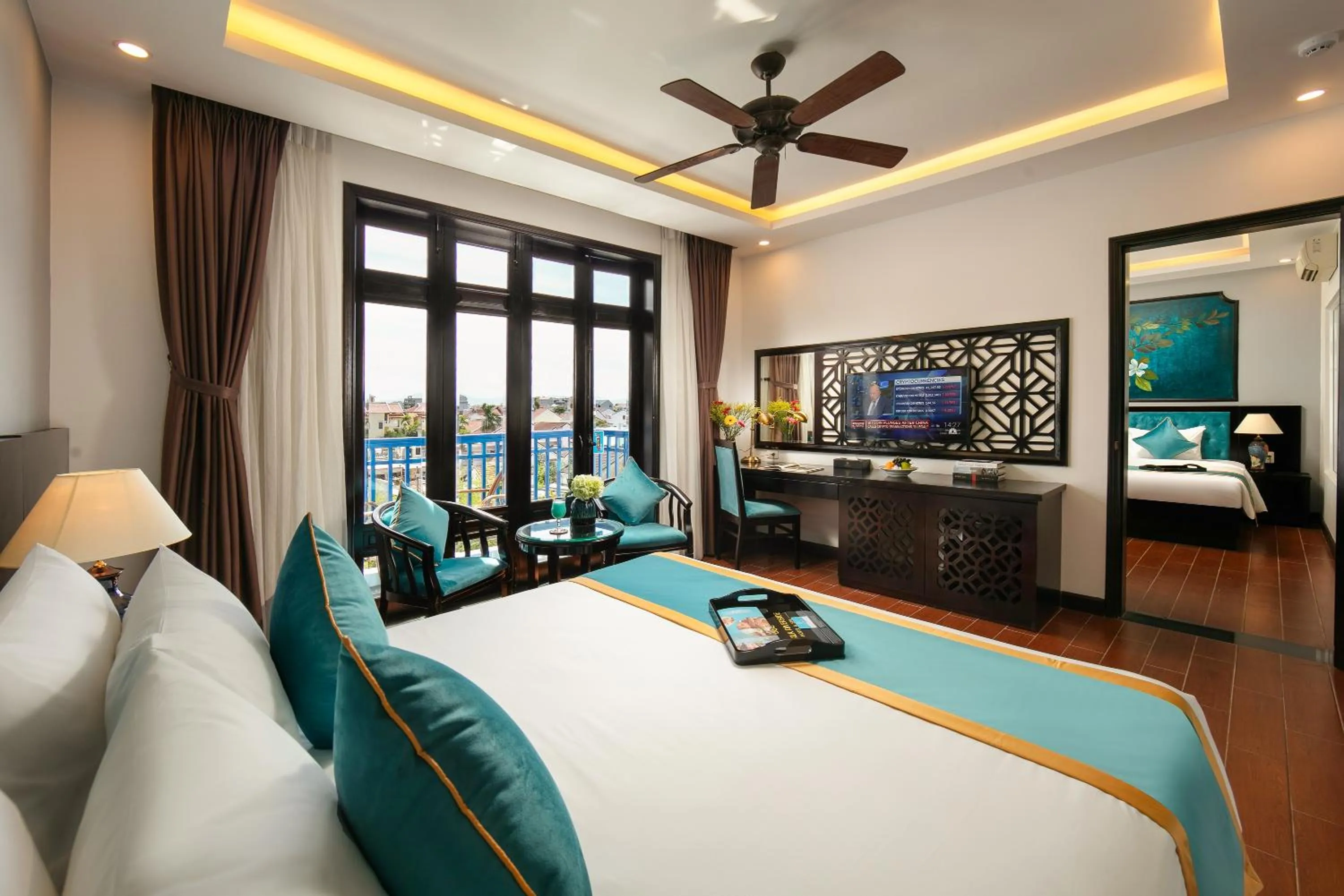 Bed in Silk River Hoi An Hotel & Spa