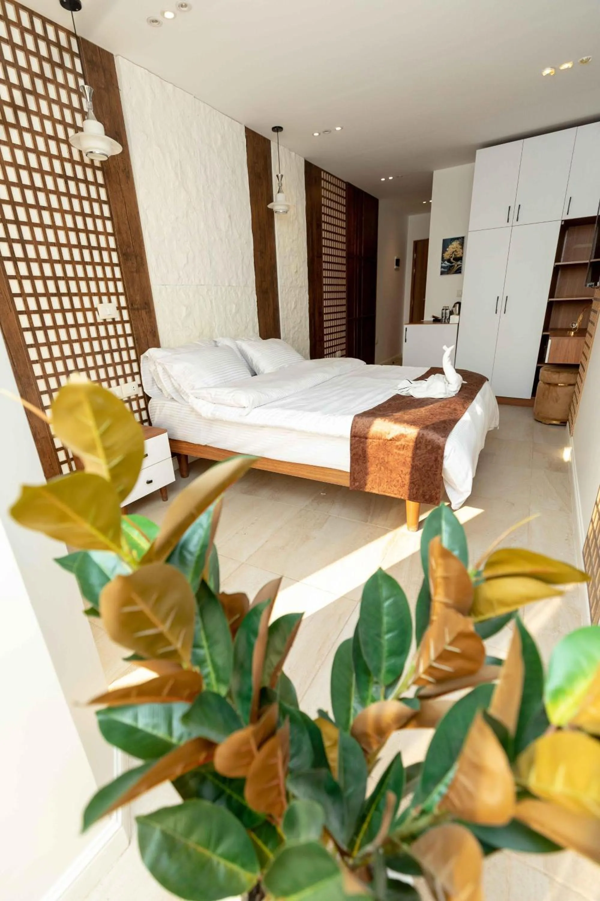 Bed in Eyes Of Egypt Pyramids View Boutique Hotel