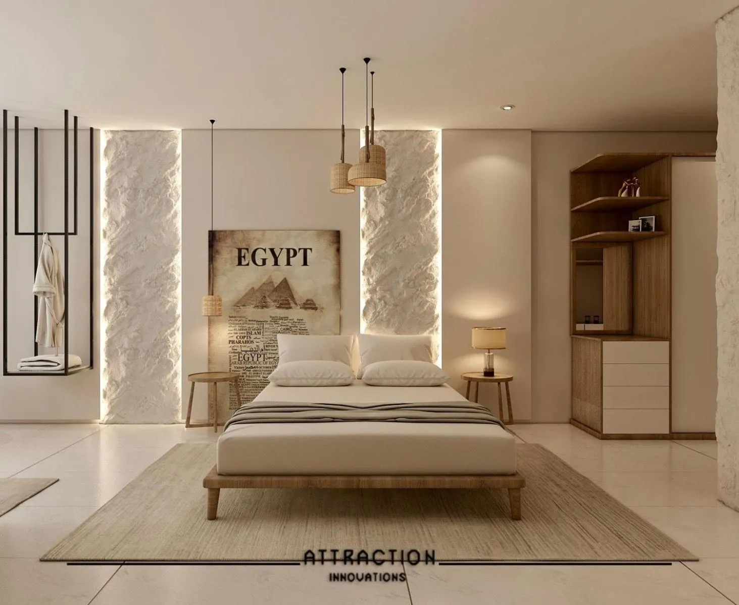 Bed in Eyes Of Egypt Pyramids View Boutique Hotel