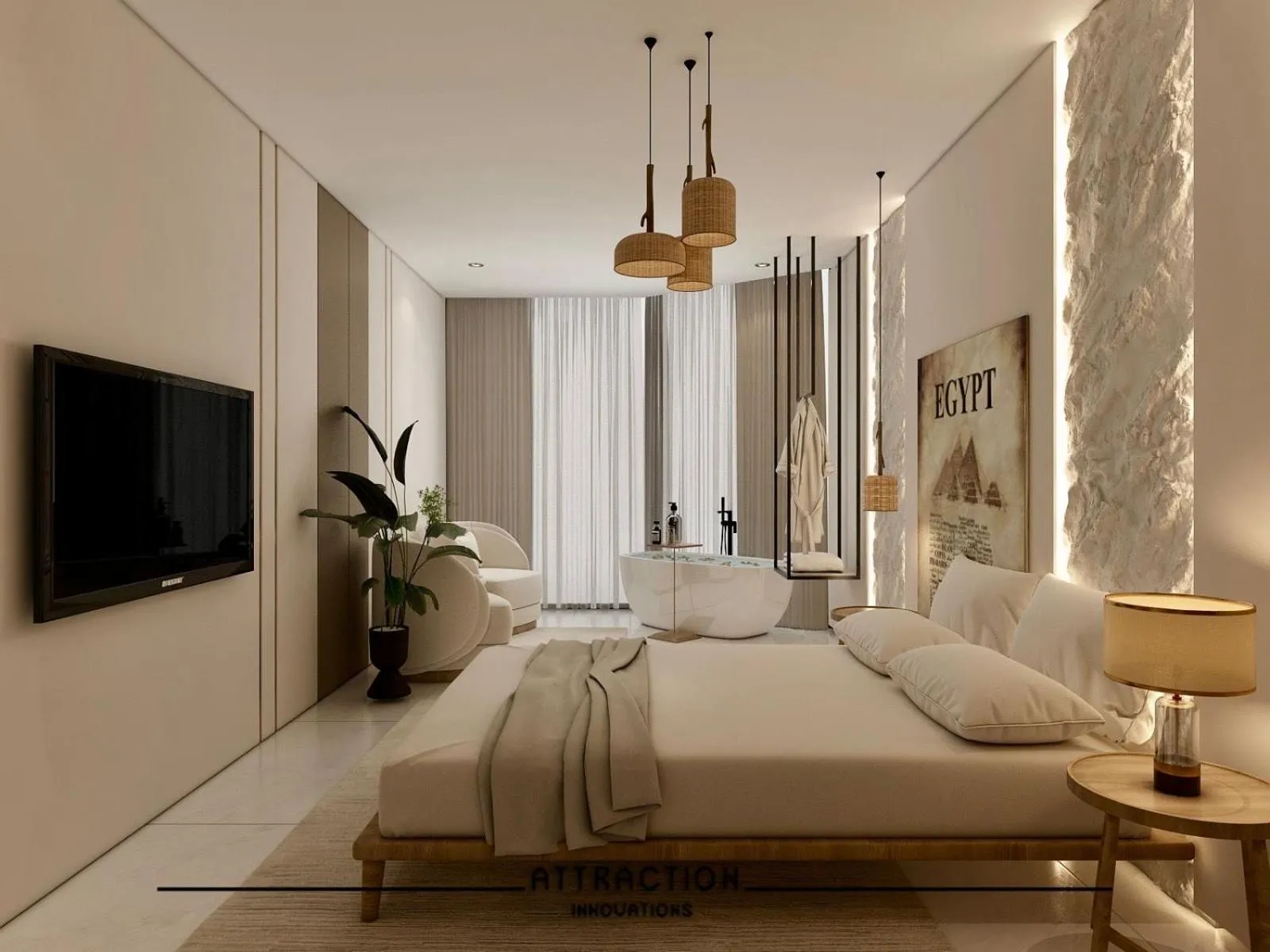 Communal lounge/ TV room, Bed in Eyes Of Egypt Pyramids View Boutique Hotel