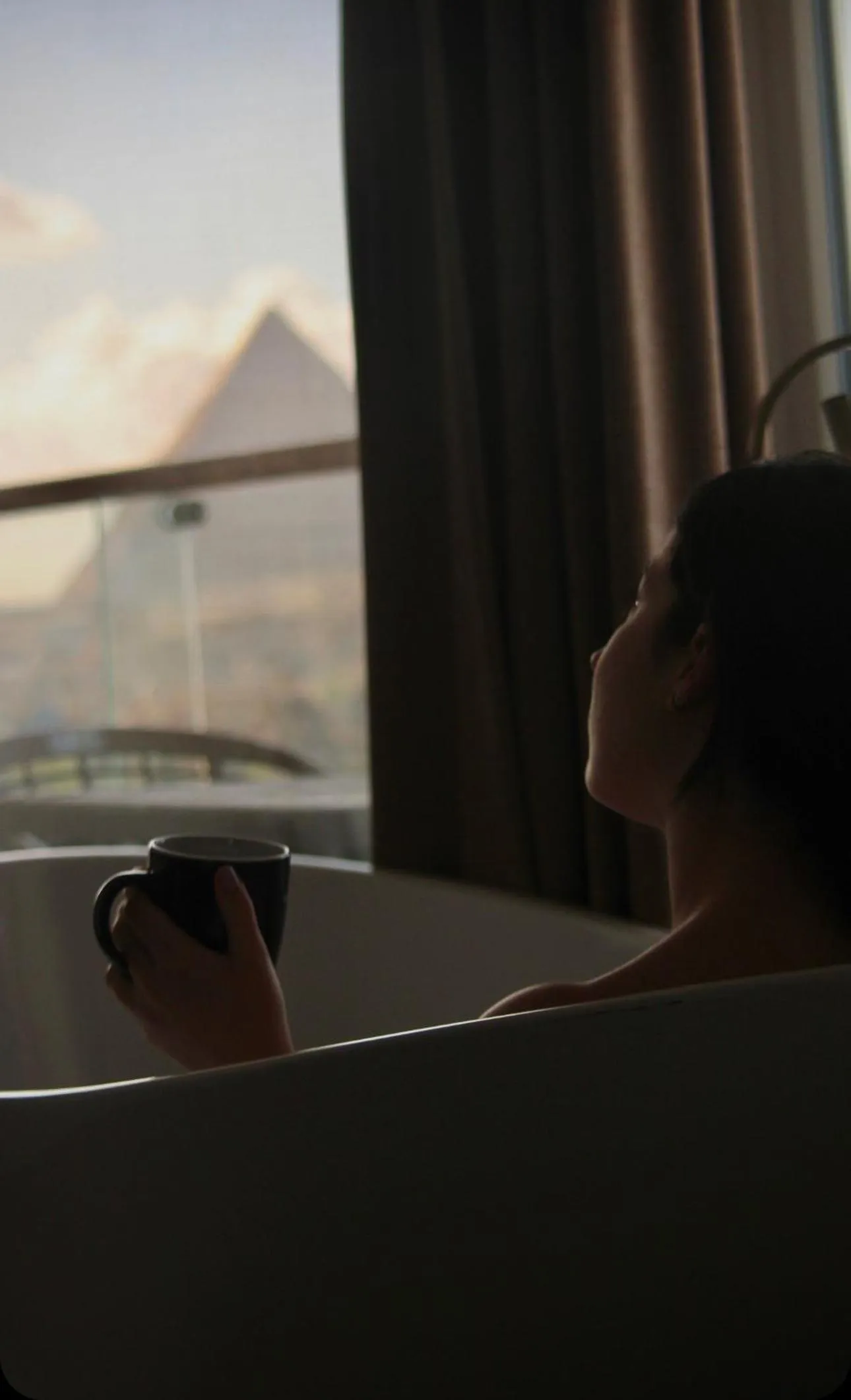 People in Eyes Of Egypt Pyramids View Boutique Hotel