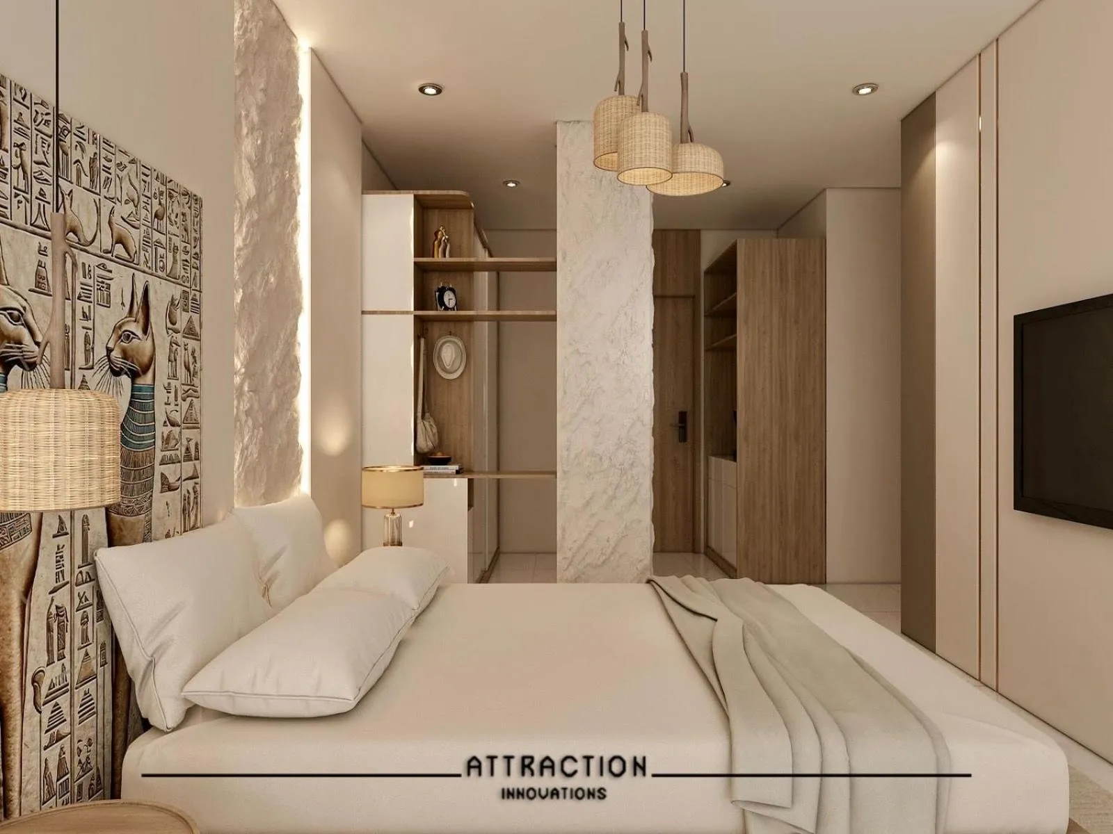 Bed in Eyes Of Egypt Pyramids View Boutique Hotel