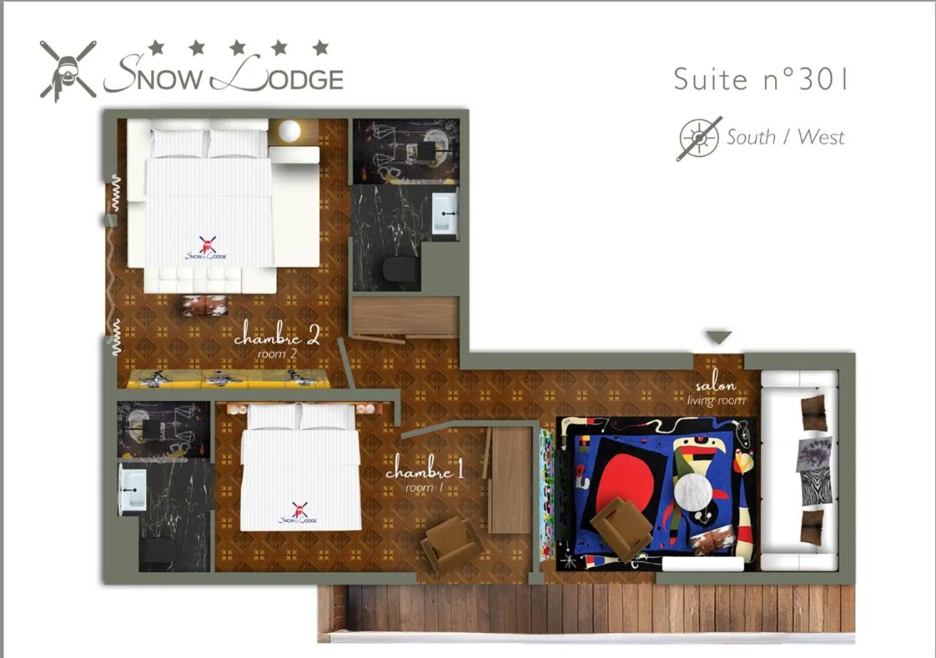 Floor plan in Snow Lodge Hotel Courchevel 1850