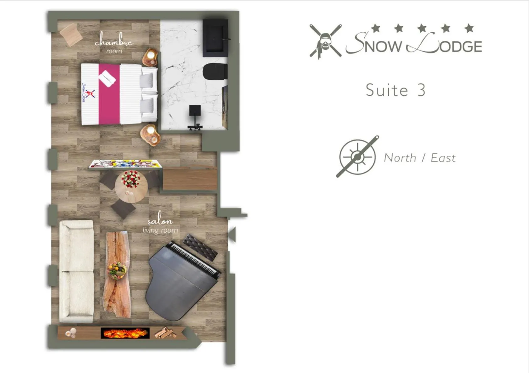 Floor plan in Snow Lodge Hotel Courchevel 1850