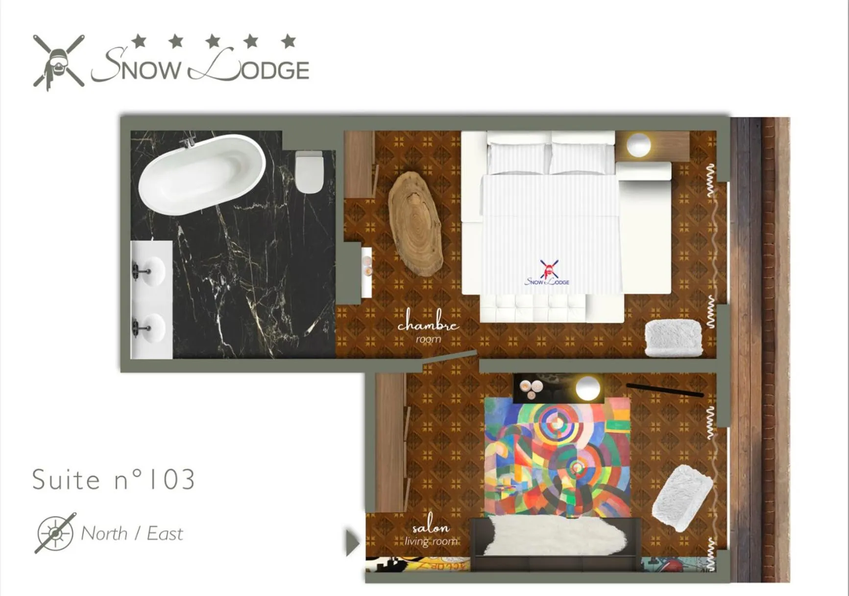 Floor plan in Snow Lodge Hotel Courchevel 1850