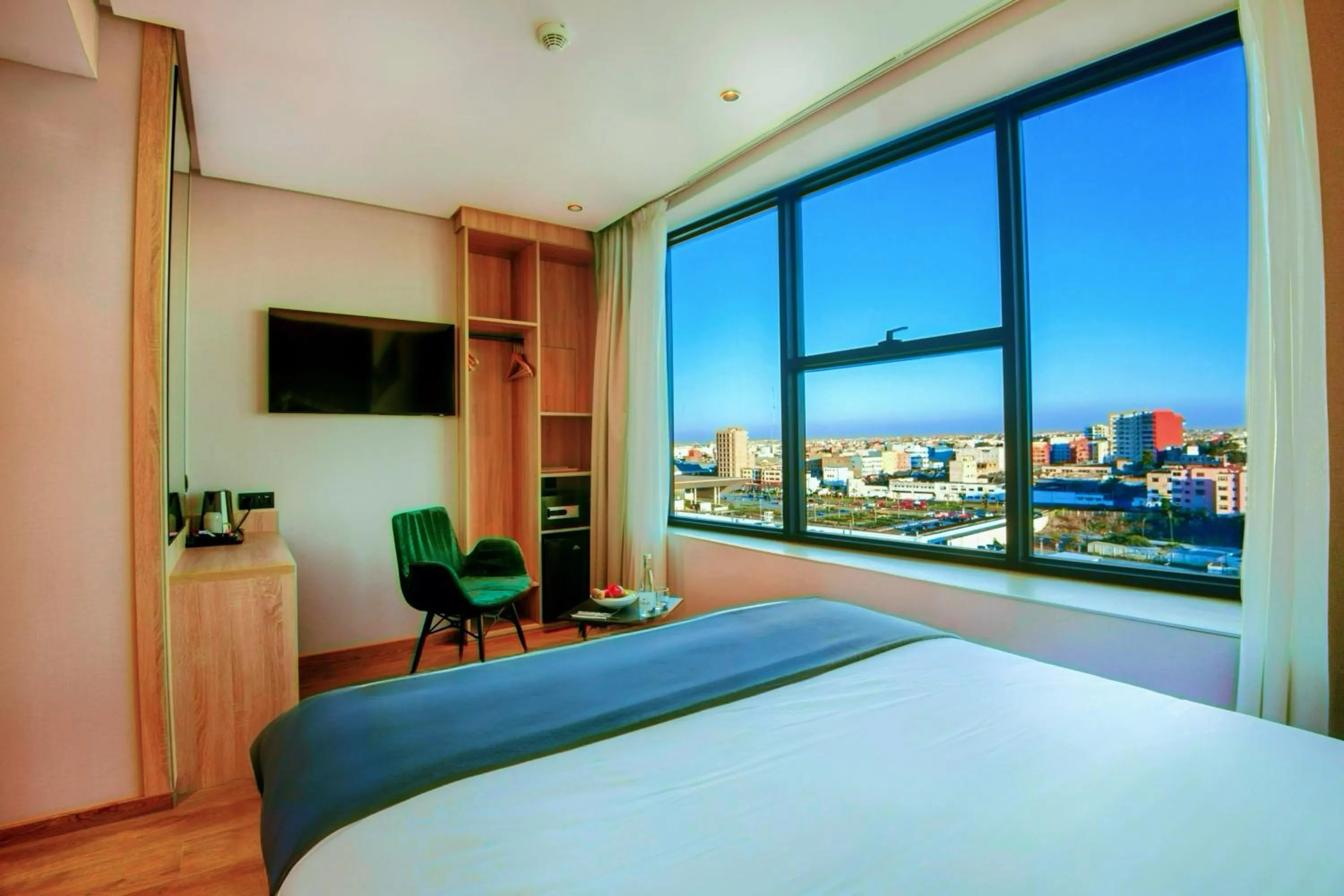 View (from property/room), Bed in ADAY Hotel Casablanca