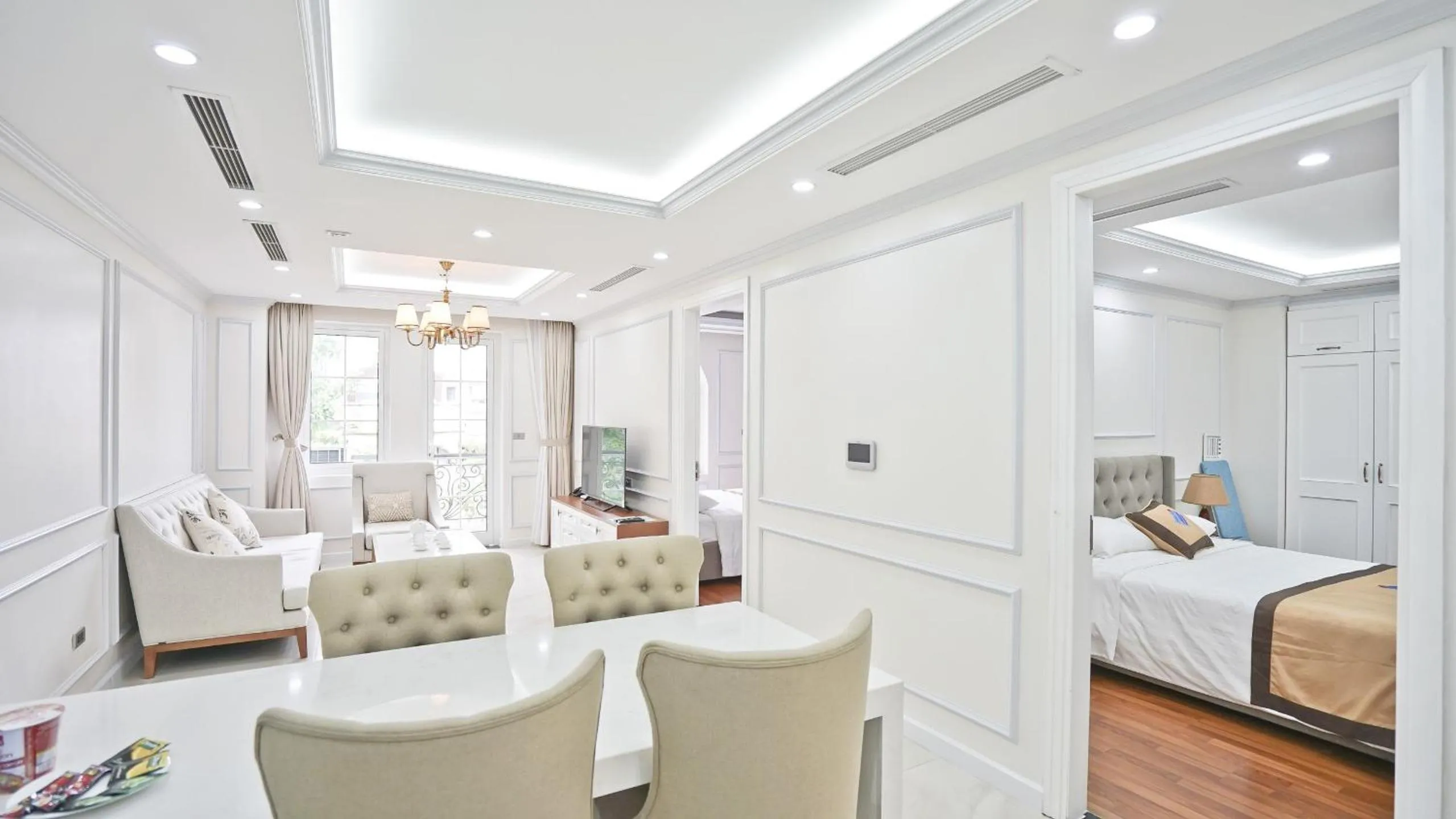 Seating area, Bed in Luxe Paradise Residence 79 Nguyen Du