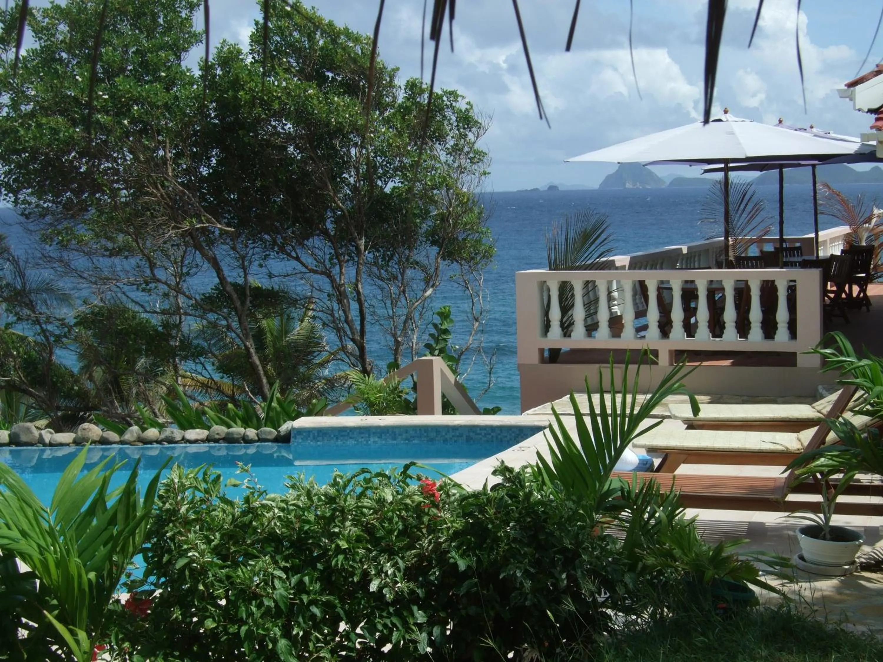 Pool view in Petite Anse Hotel