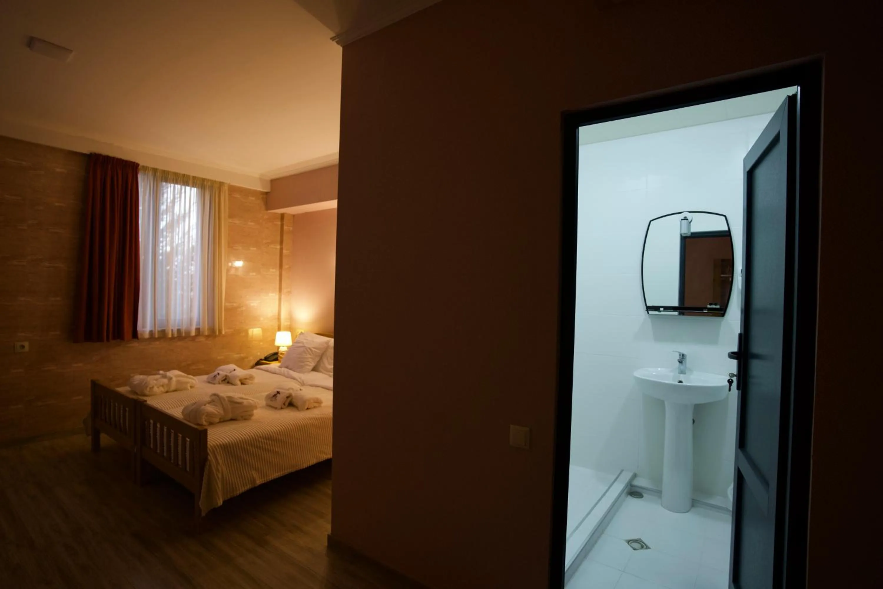 Bed in Hotel Mogzauri