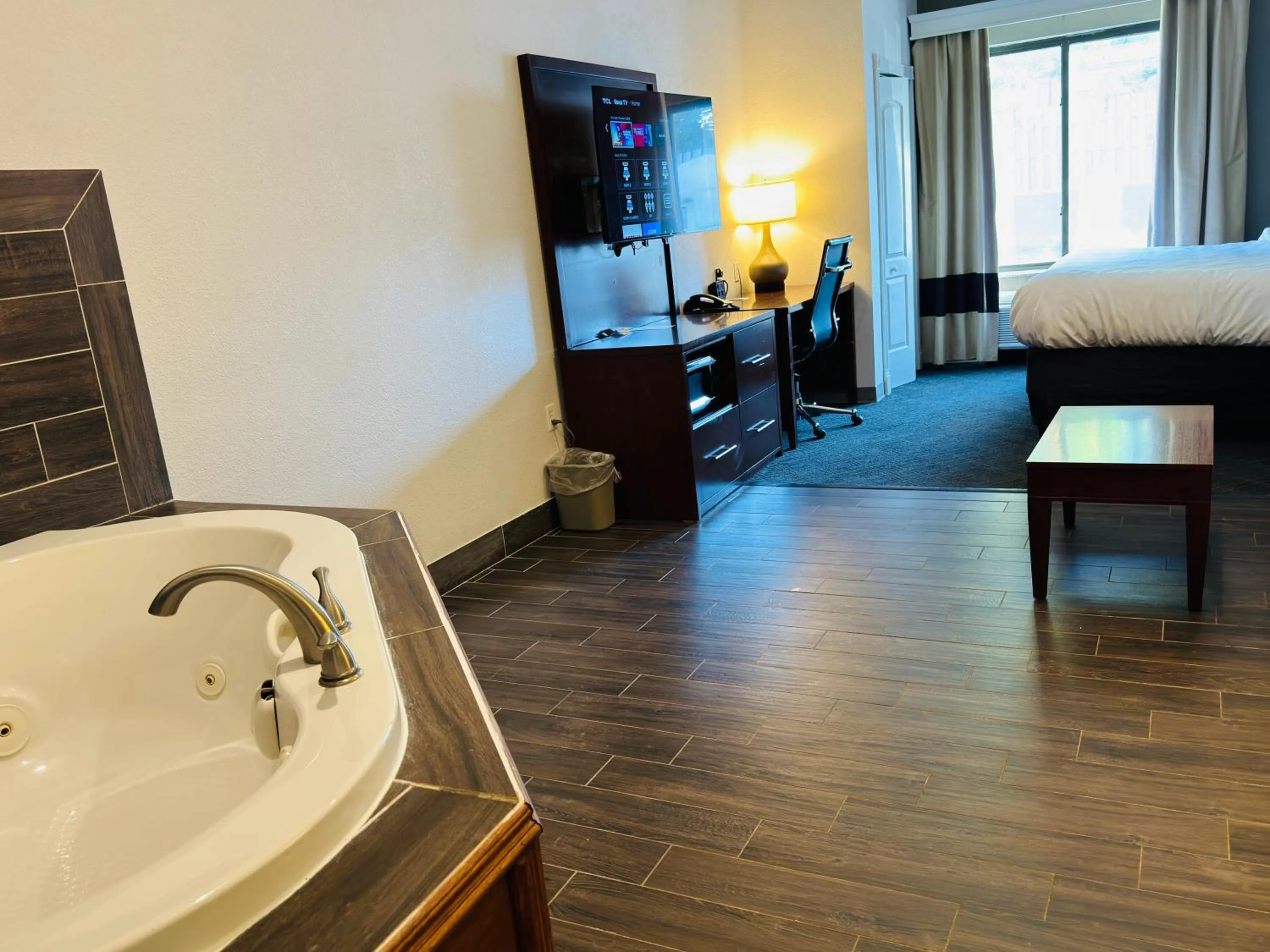 Bed in Comfort Suites Plymouth near US-30