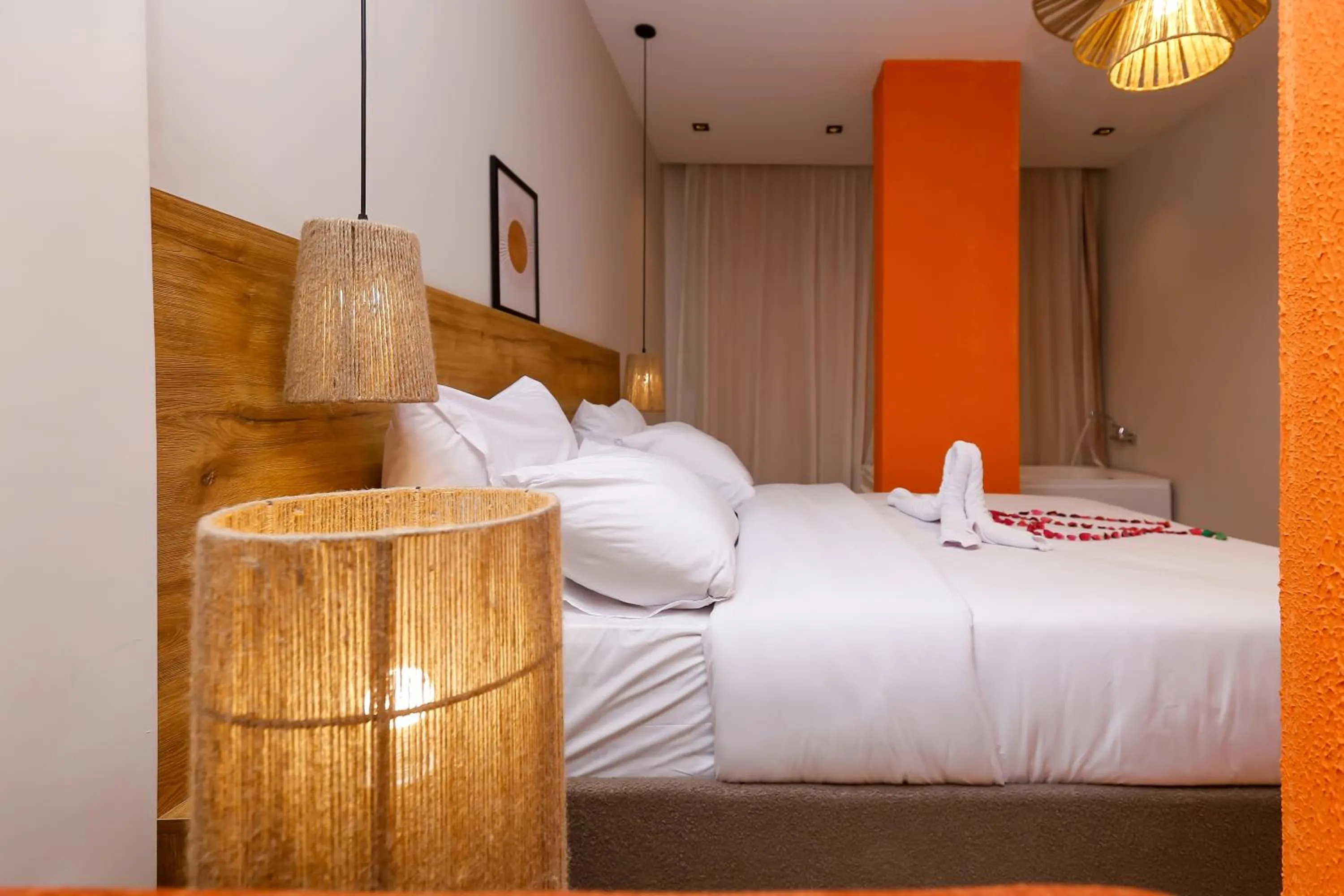 Bed in Rixoss tower Pyramids View