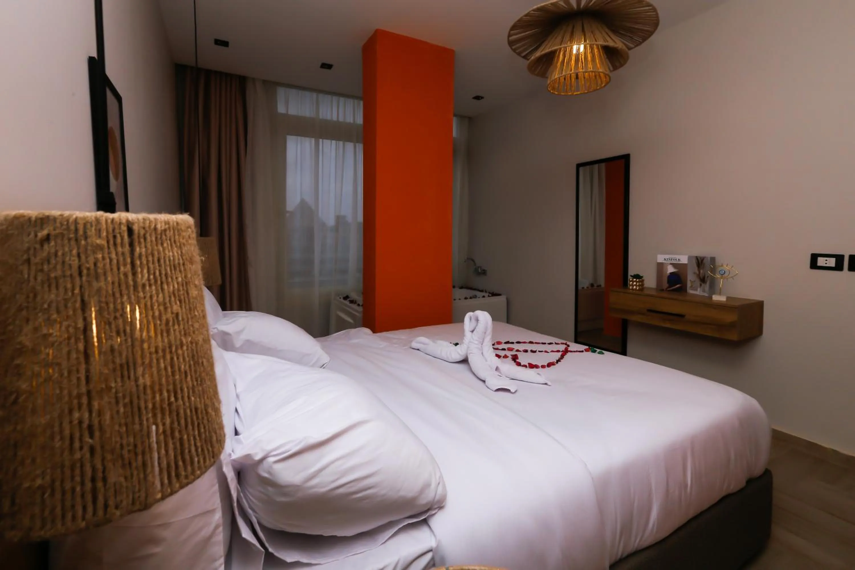 Bed in Rixoss tower Pyramids View