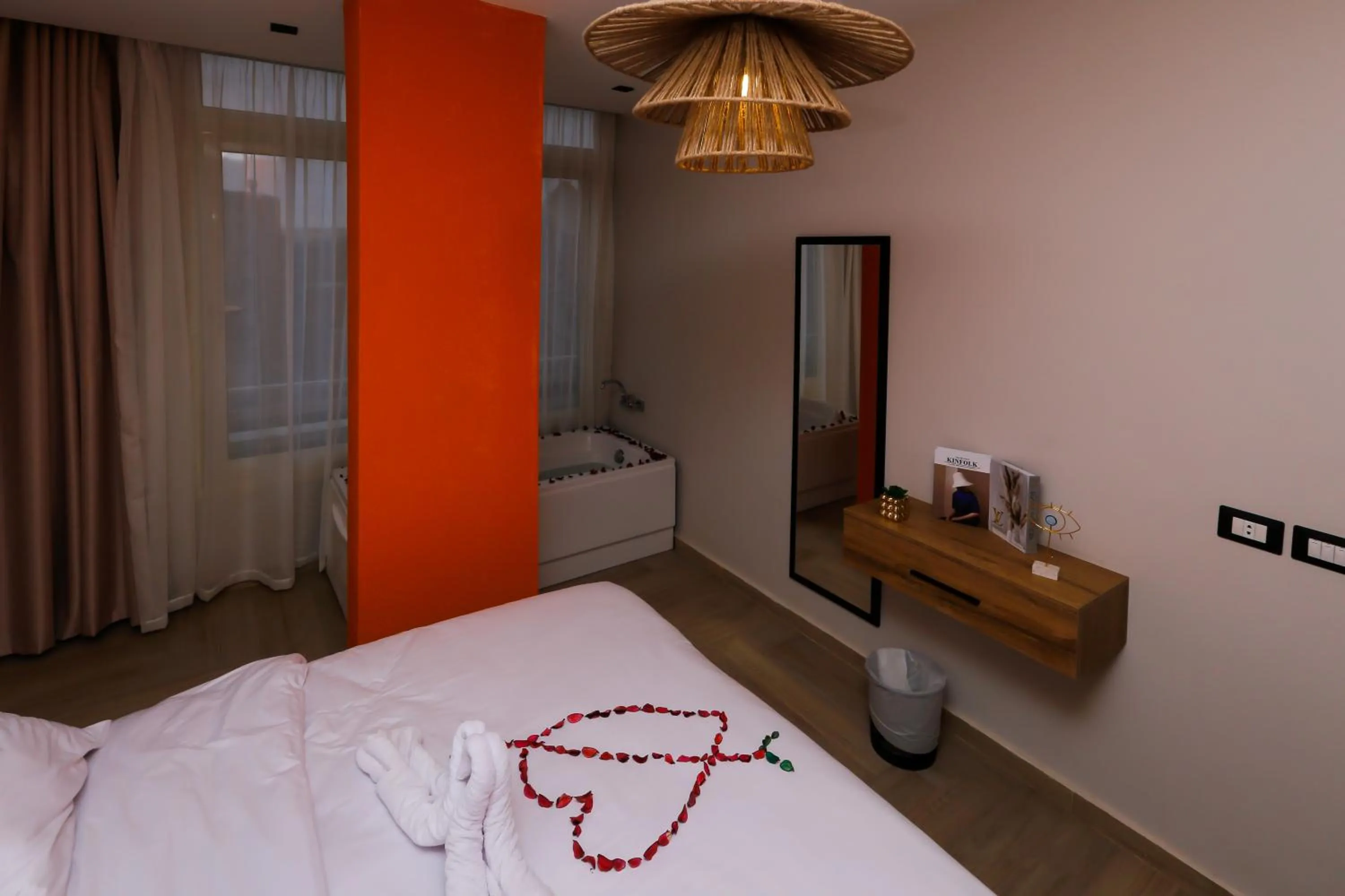 Bed in Rixoss tower Pyramids View