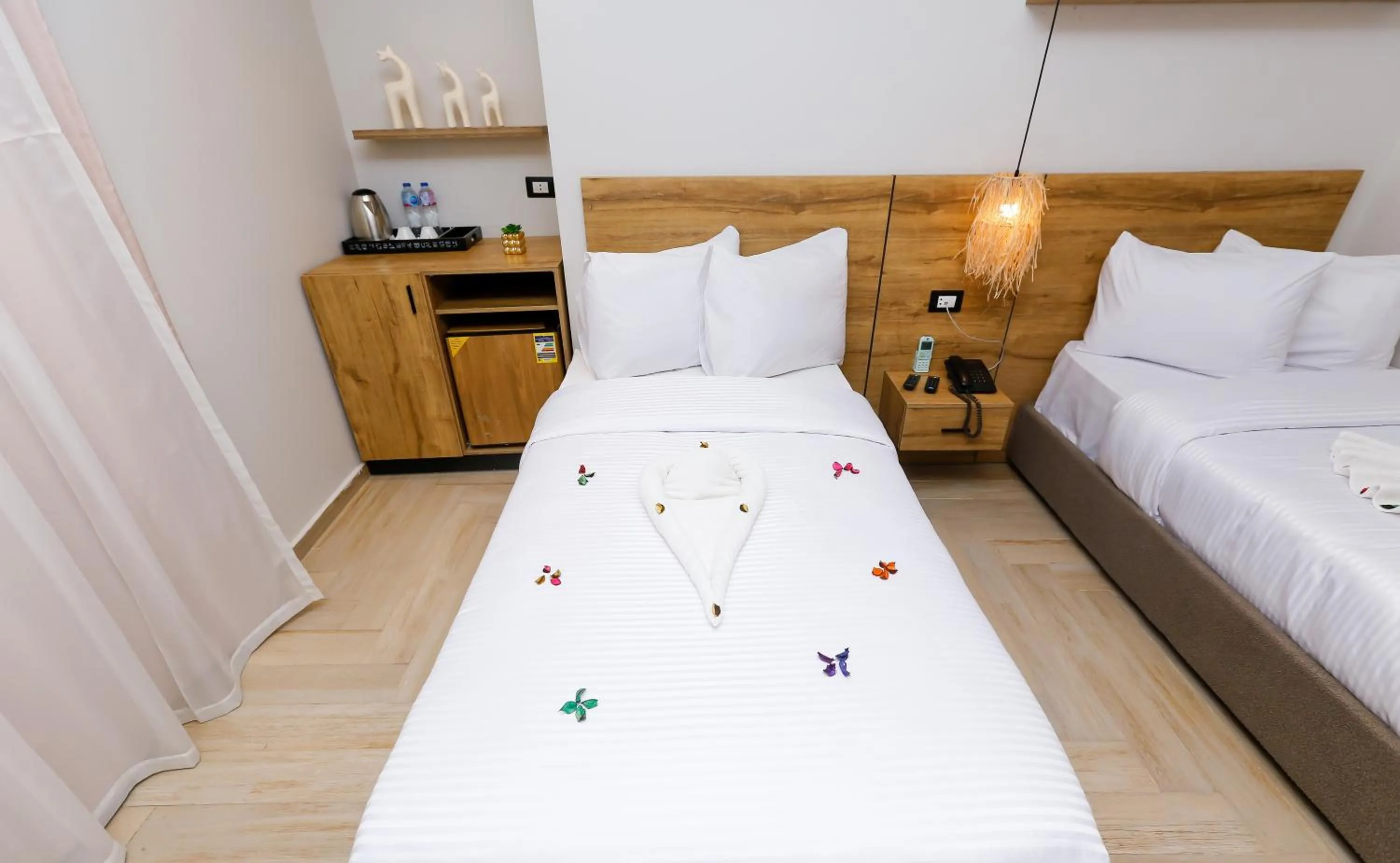 Bed in Rixoss tower Pyramids View