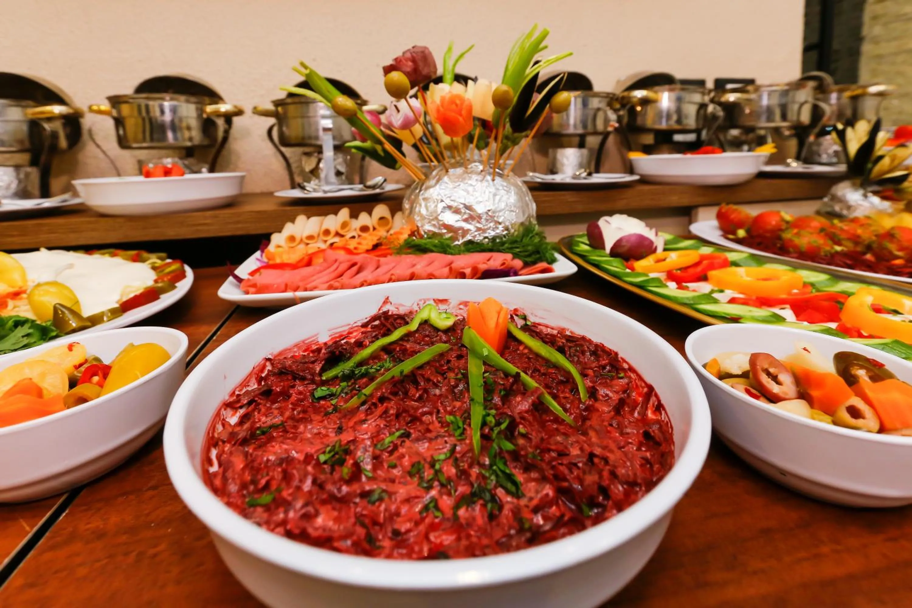 Food and drinks in Rixoss tower Pyramids View