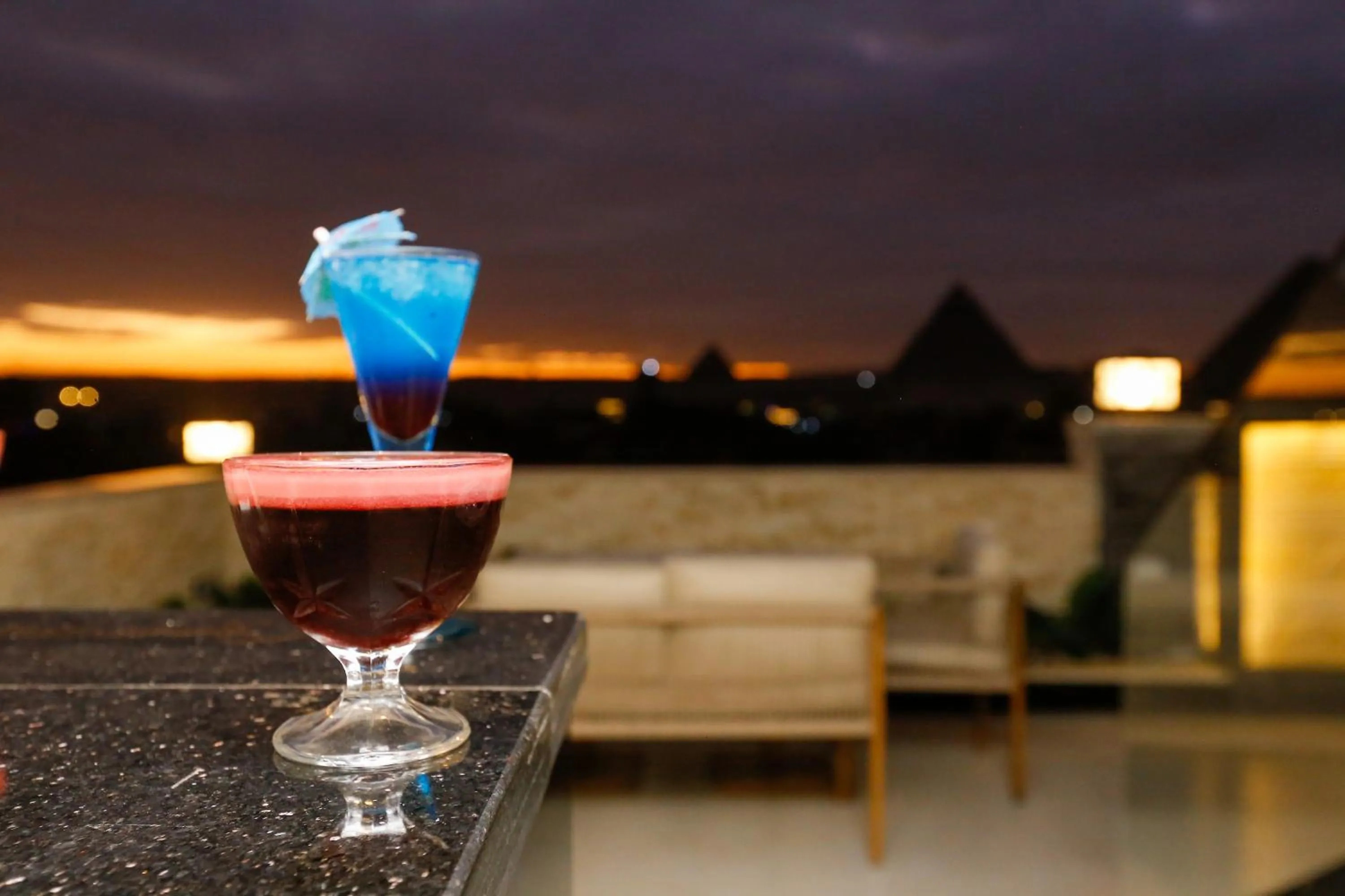 Night in Rixoss tower Pyramids View