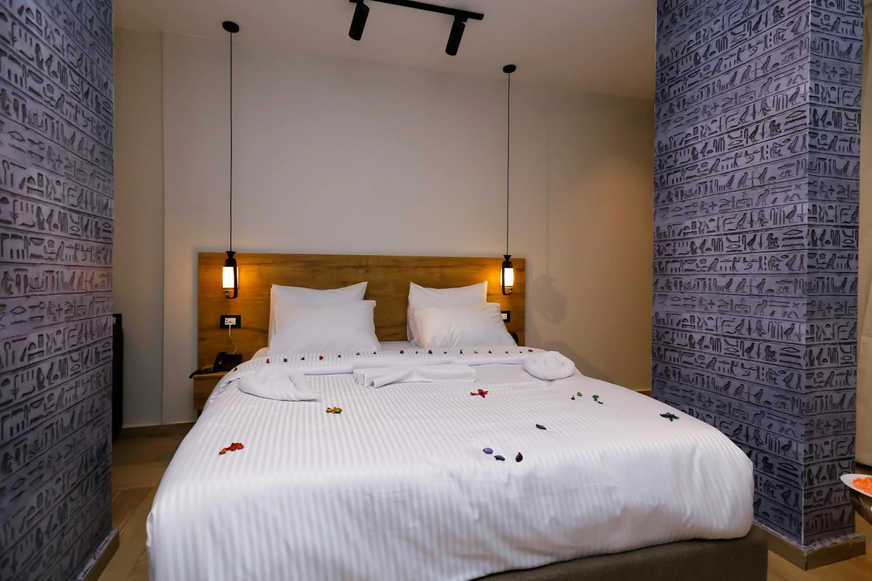 Bed in Rixoss tower Pyramids View