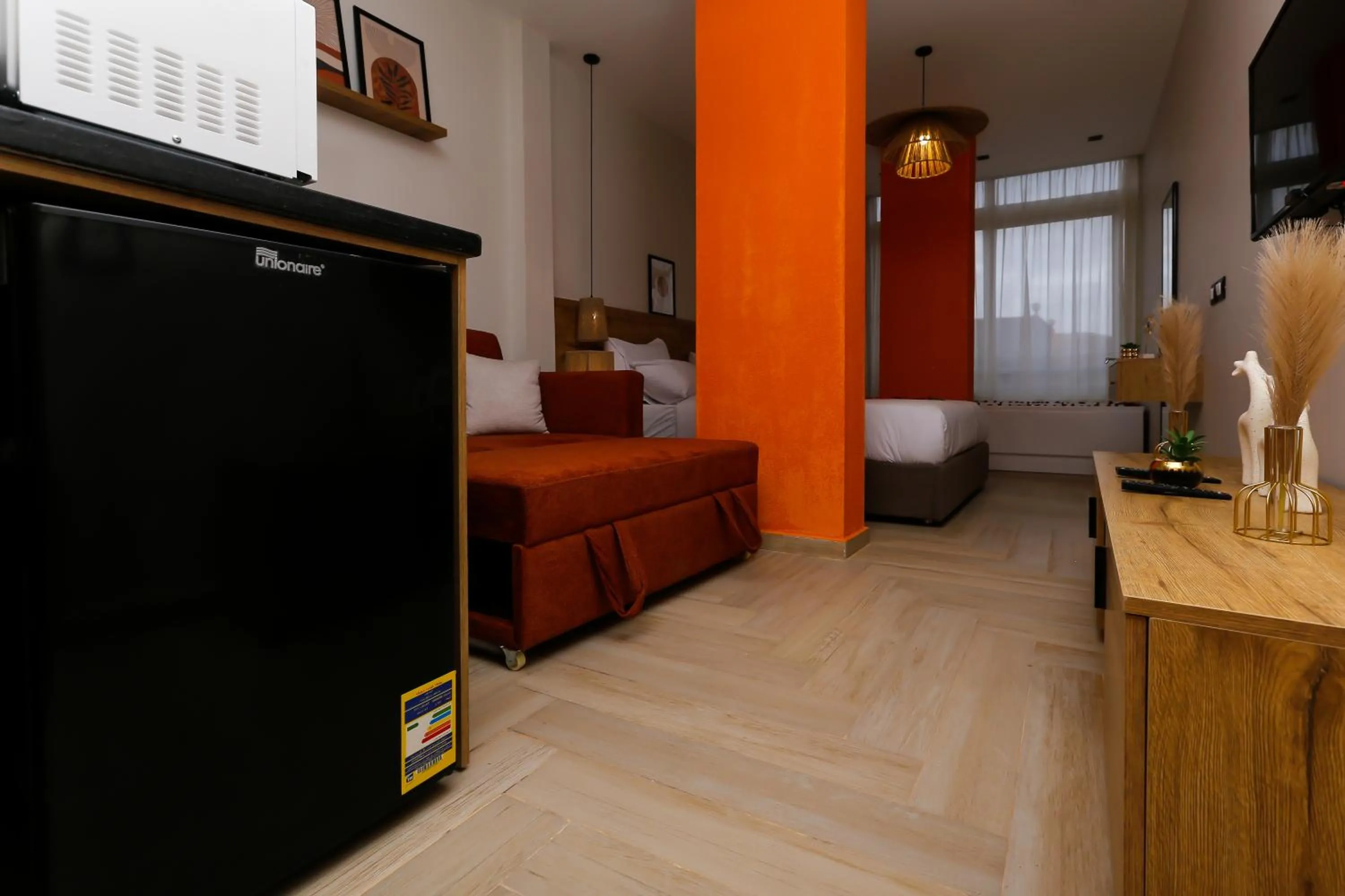 Bed in Rixoss tower Pyramids View