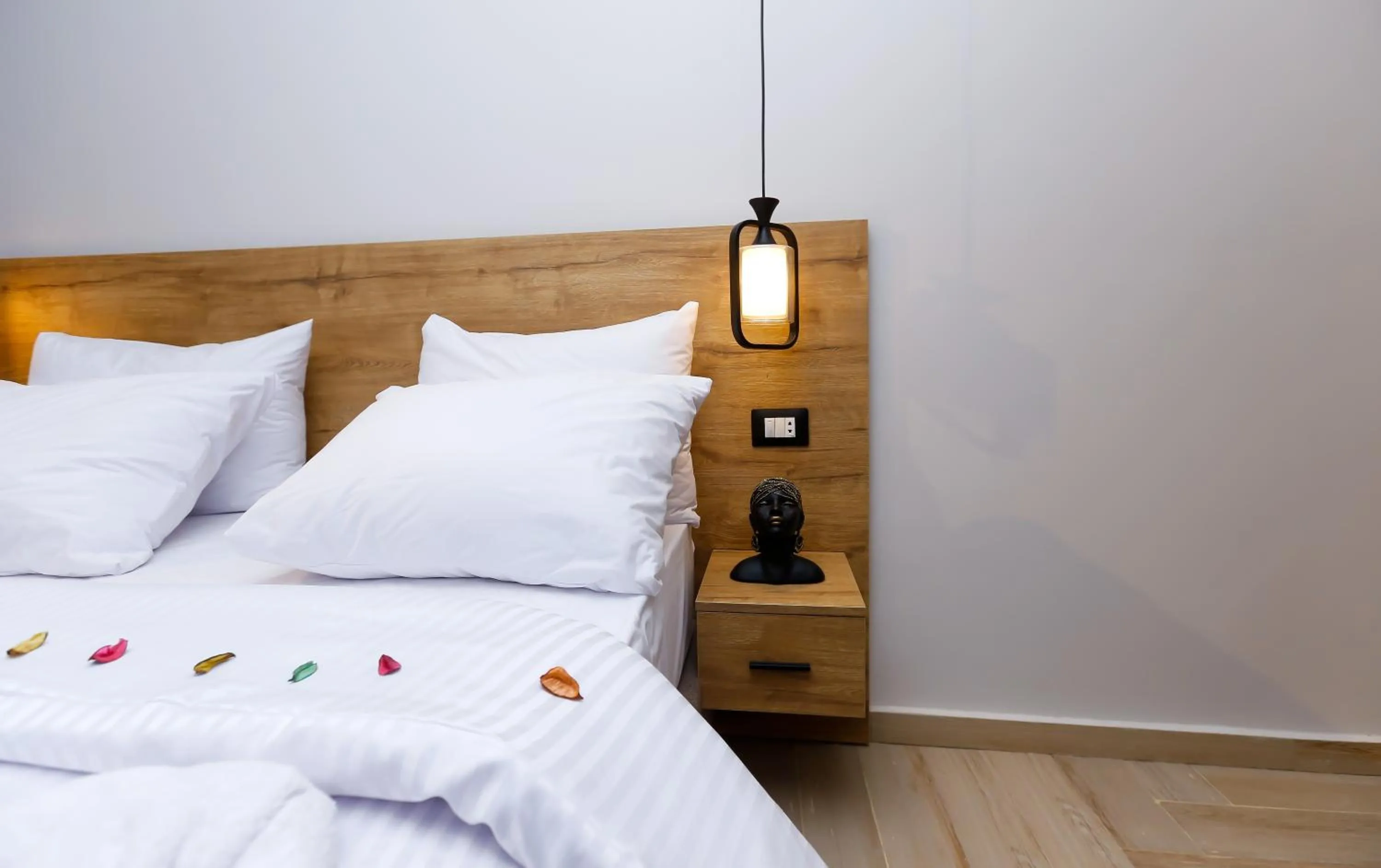 Bed in Rixoss tower Pyramids View