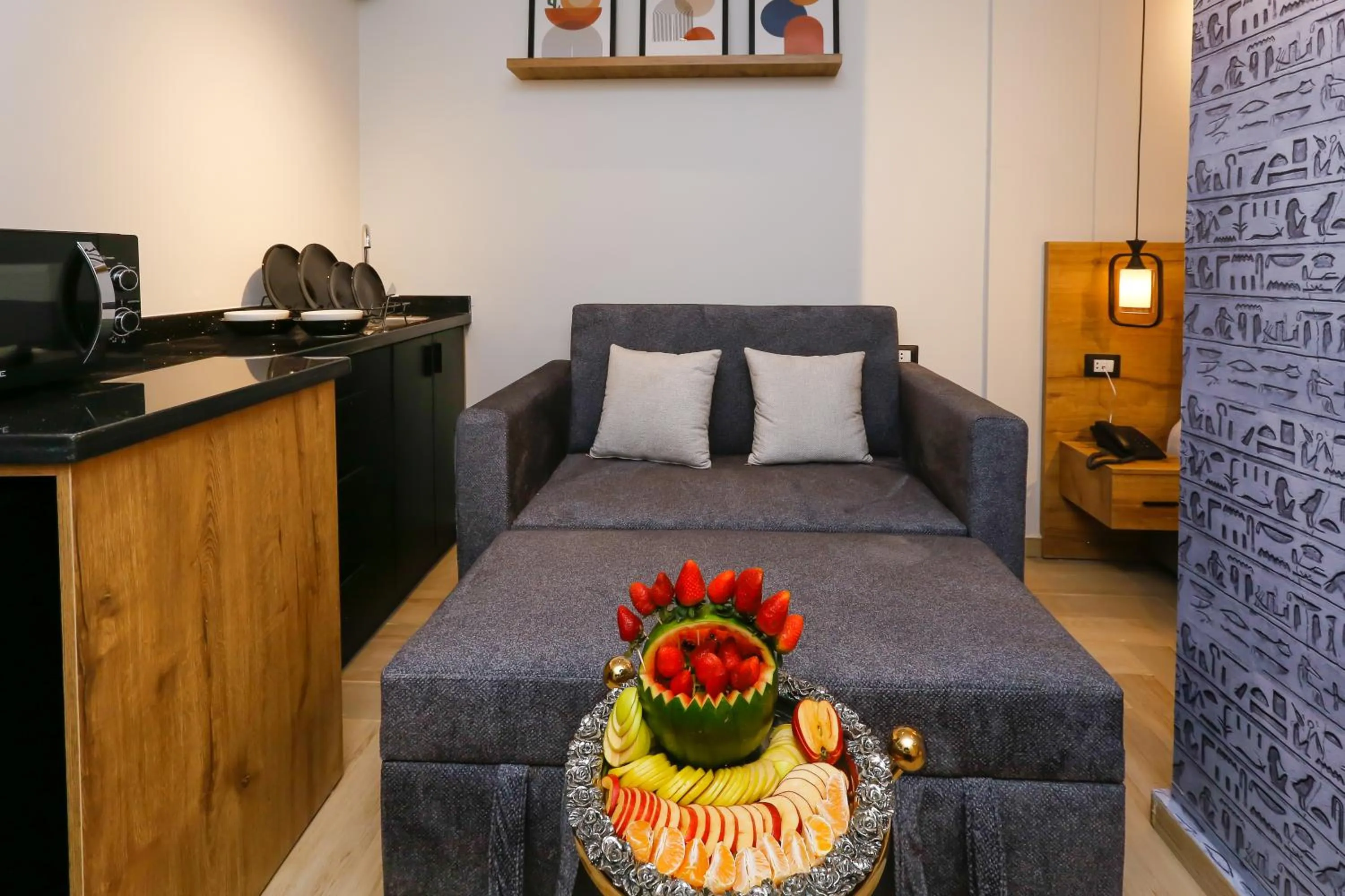 Bed in Rixoss tower Pyramids View