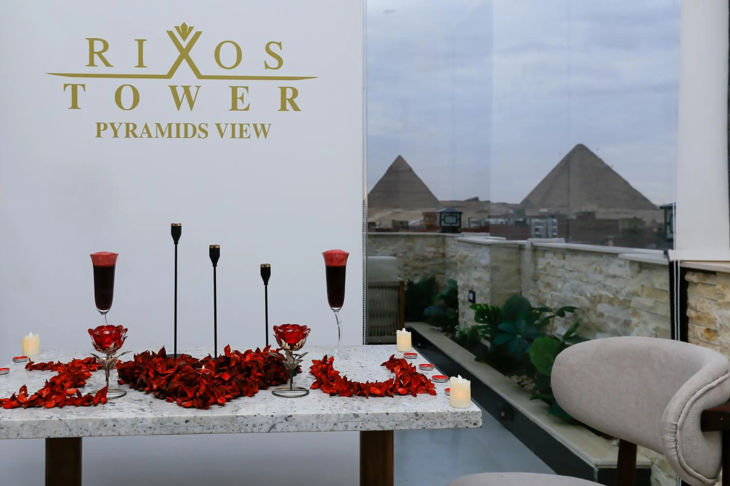 Patio in Rixoss tower Pyramids View