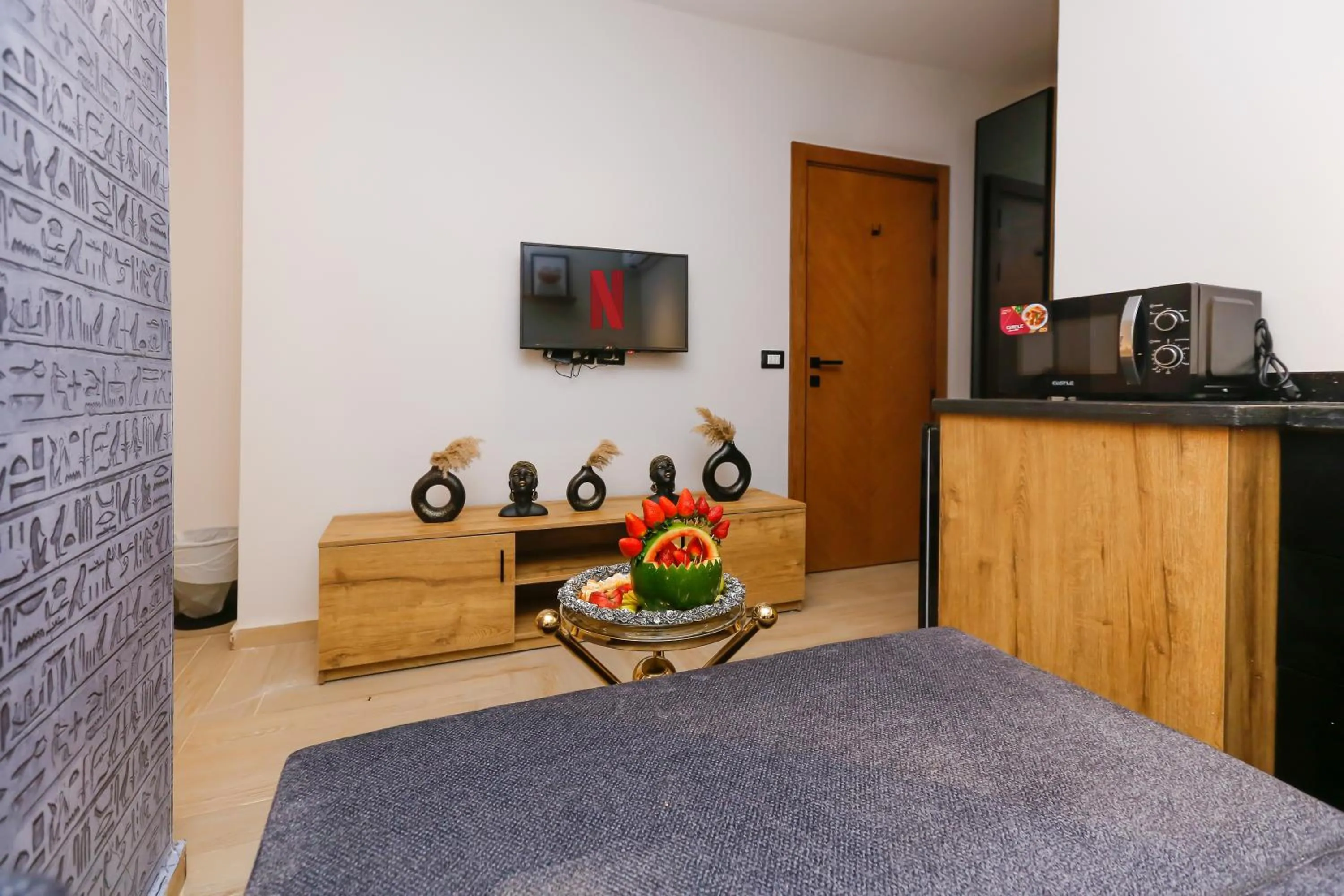 Bed in Rixoss tower Pyramids View