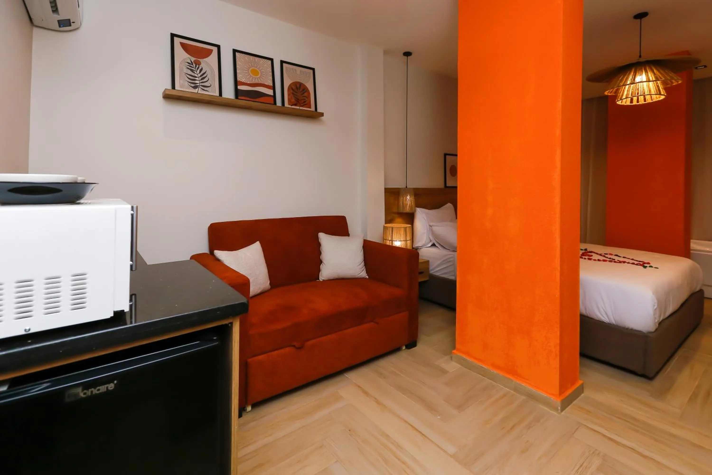 Bed in Rixoss tower Pyramids View