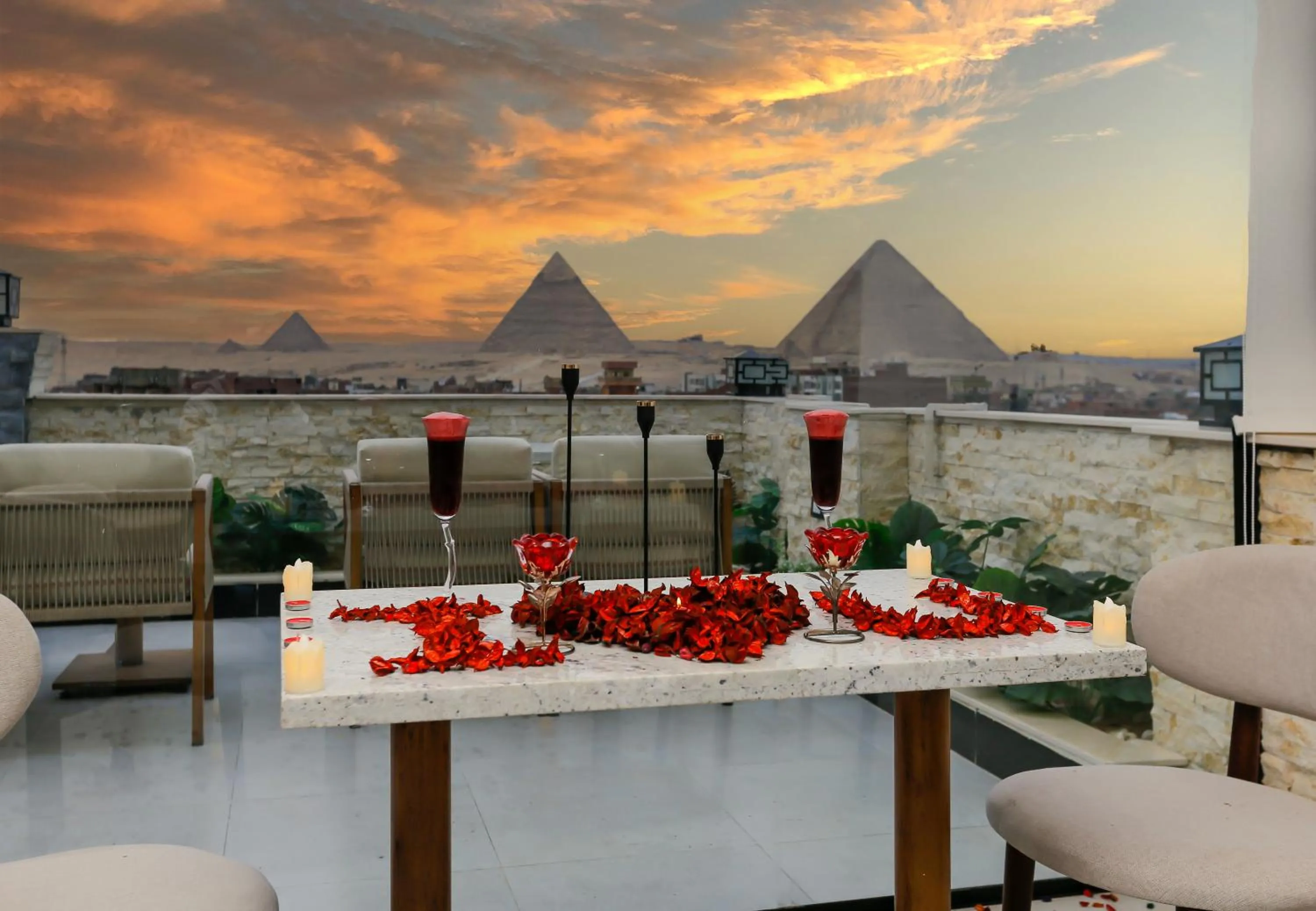 Patio in Rixoss tower Pyramids View