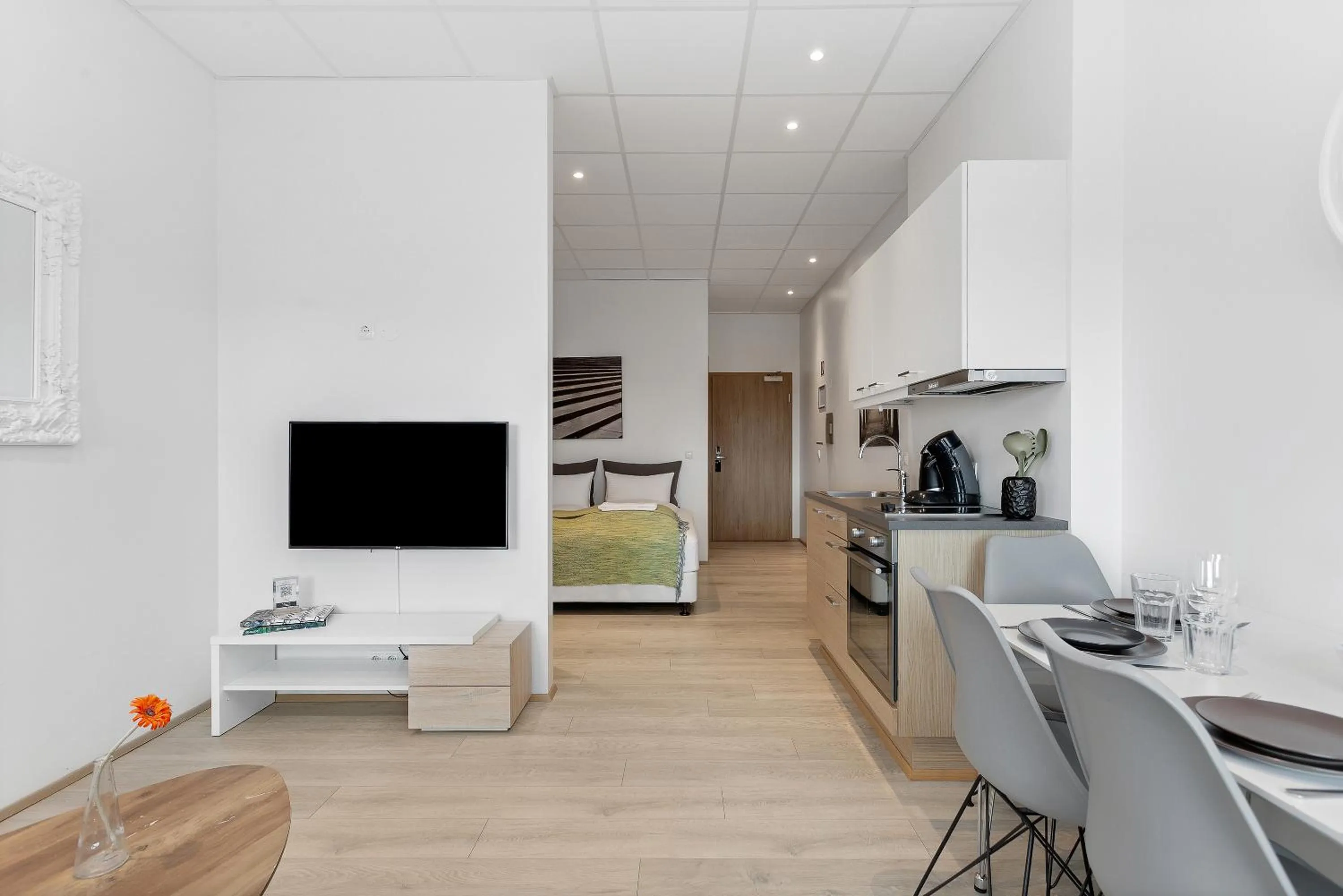 Bed in Blue Mountain Apartments by Heimaleiga