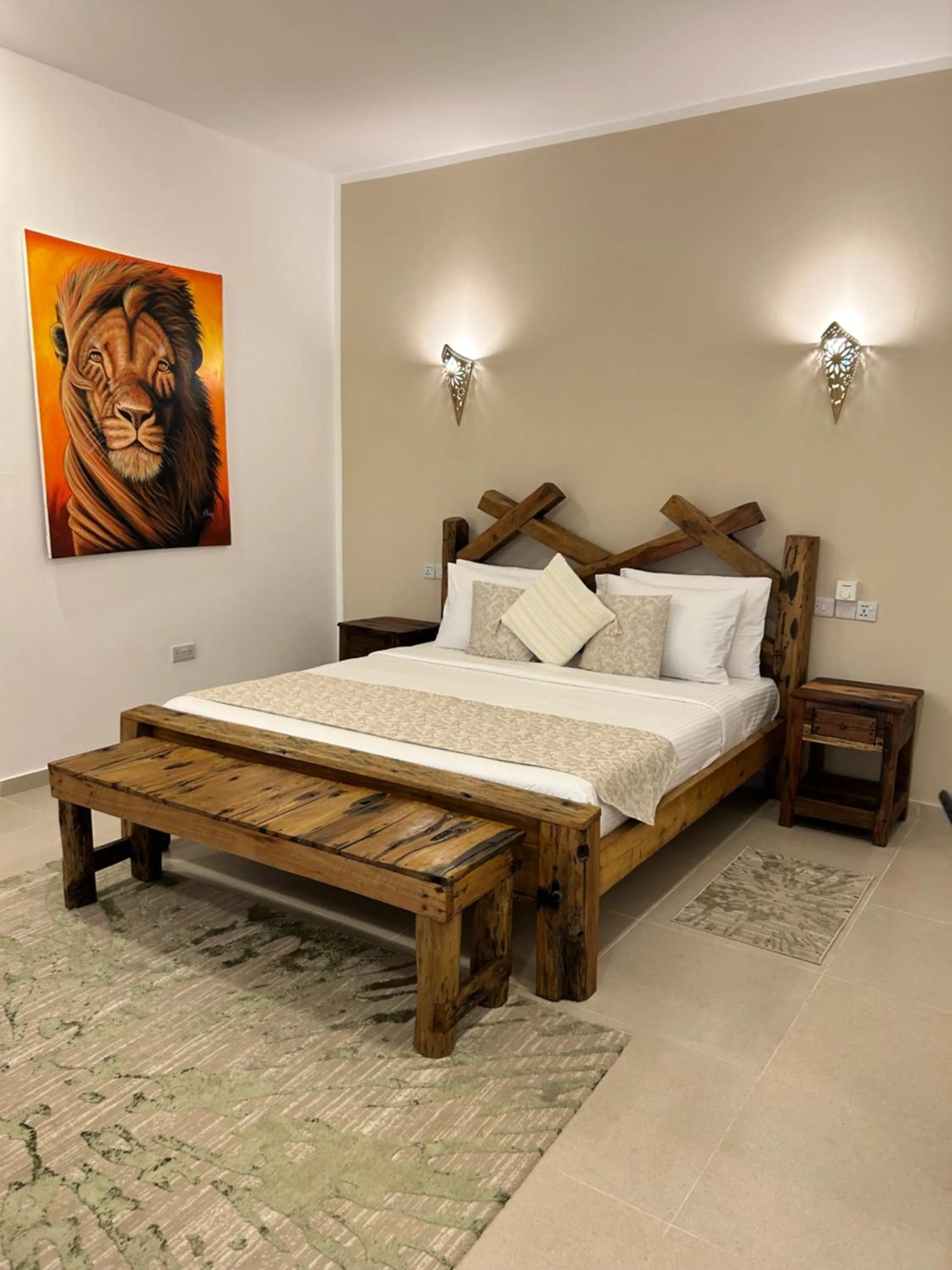 Bed in M&M Villas Zanzibar