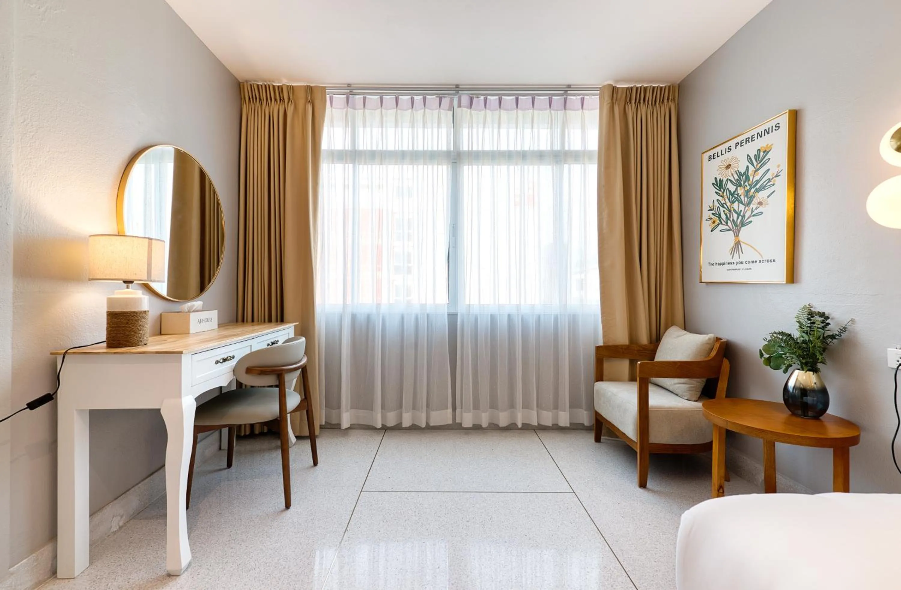 Living room, Bed in AB House