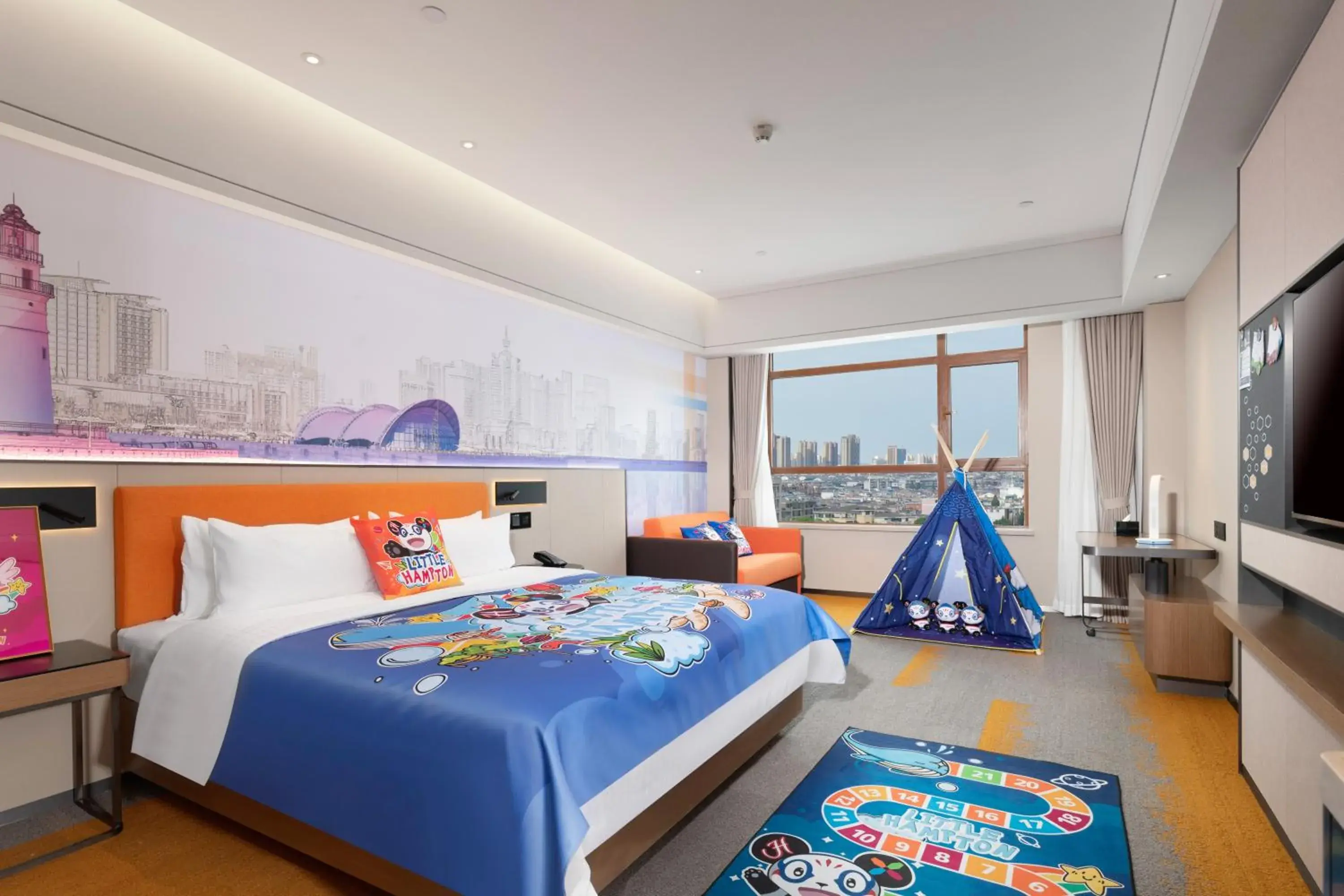 Bed in Hampton by Hilton Qingdao Jiaodong International Airport South Bed in Hampton by Hilton Qingdao Jiaodong International Airport South