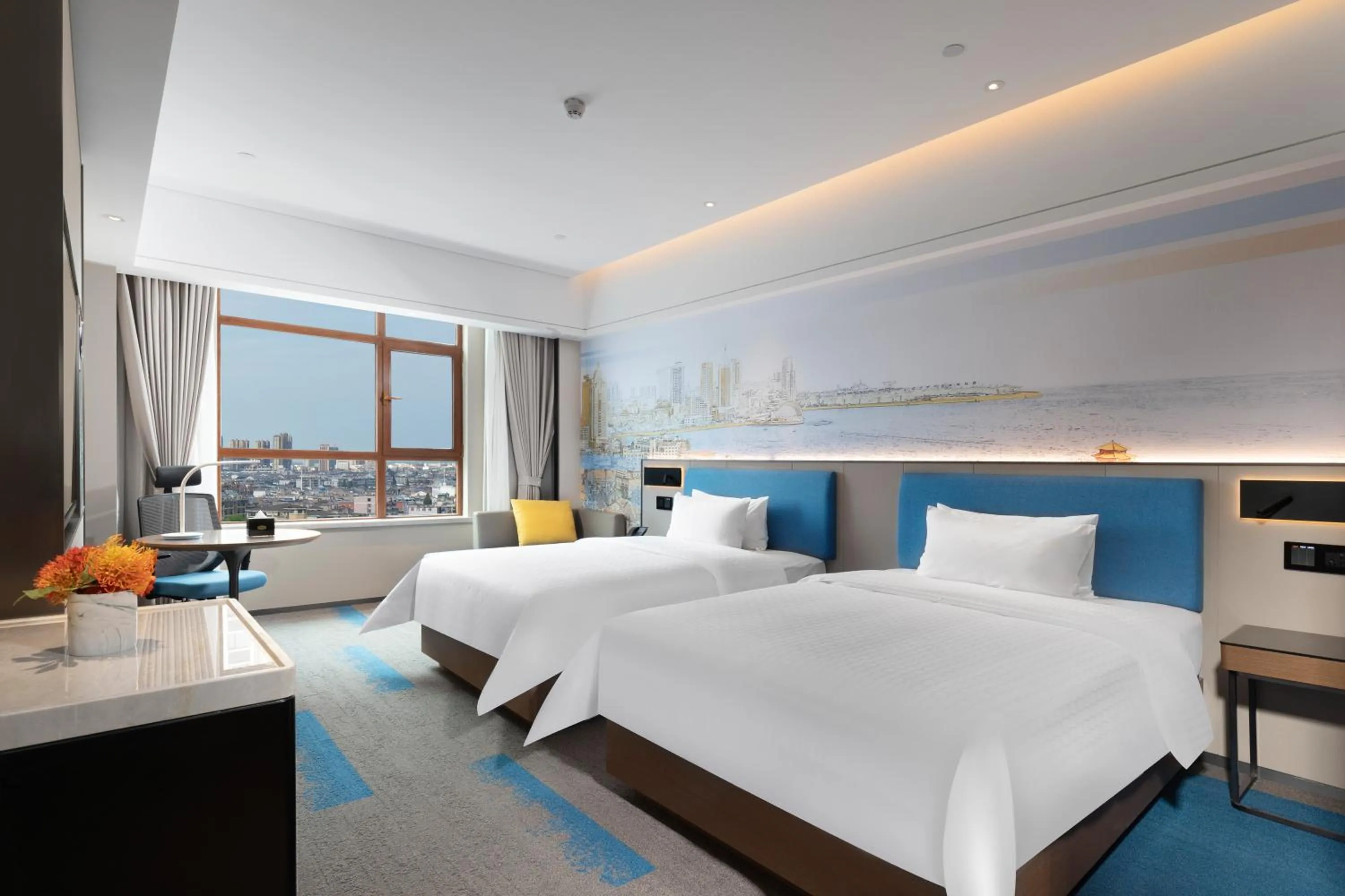 Bed in Hampton by Hilton Qingdao Jiaodong International Airport South