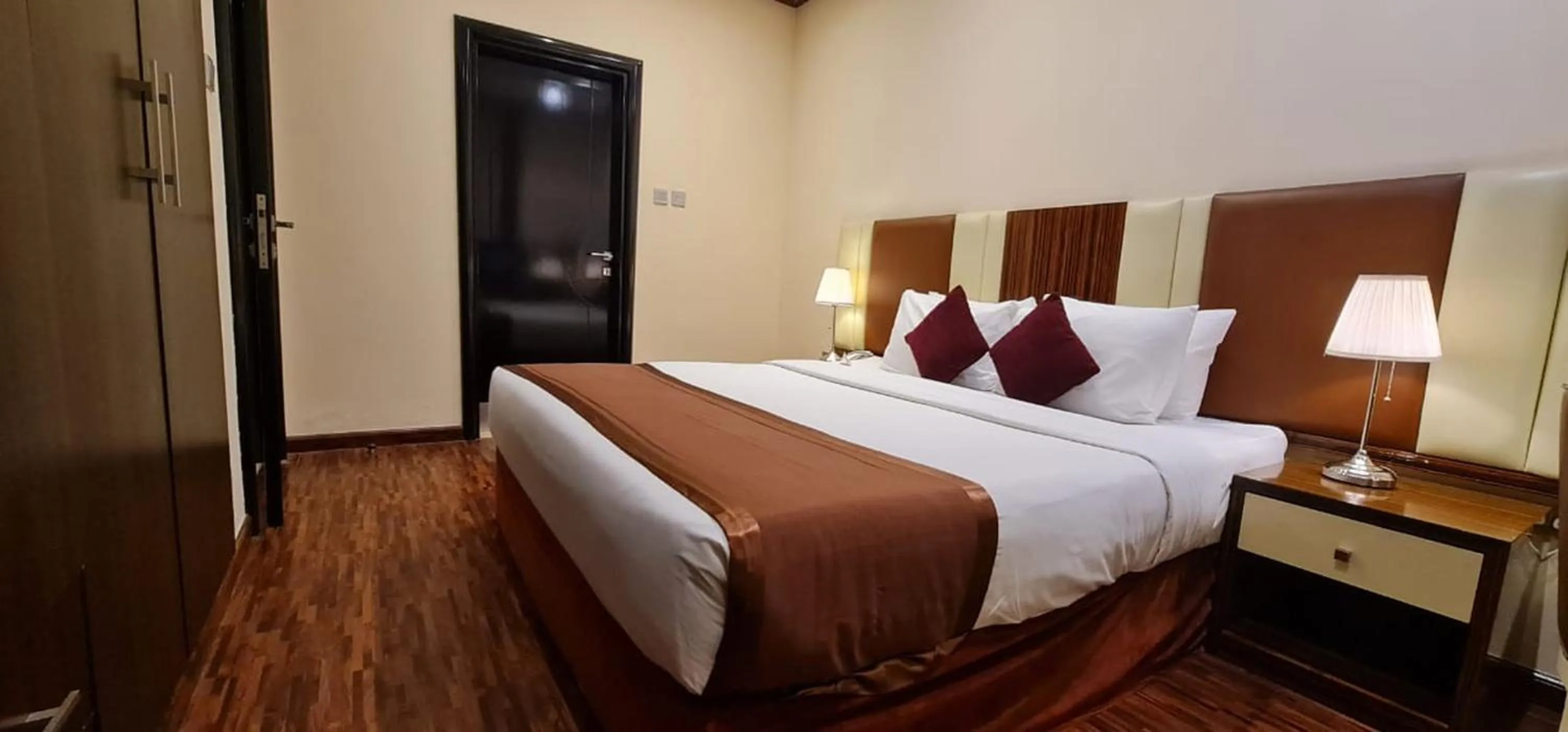 Bed in The View Al Barsha Hotel Apartments