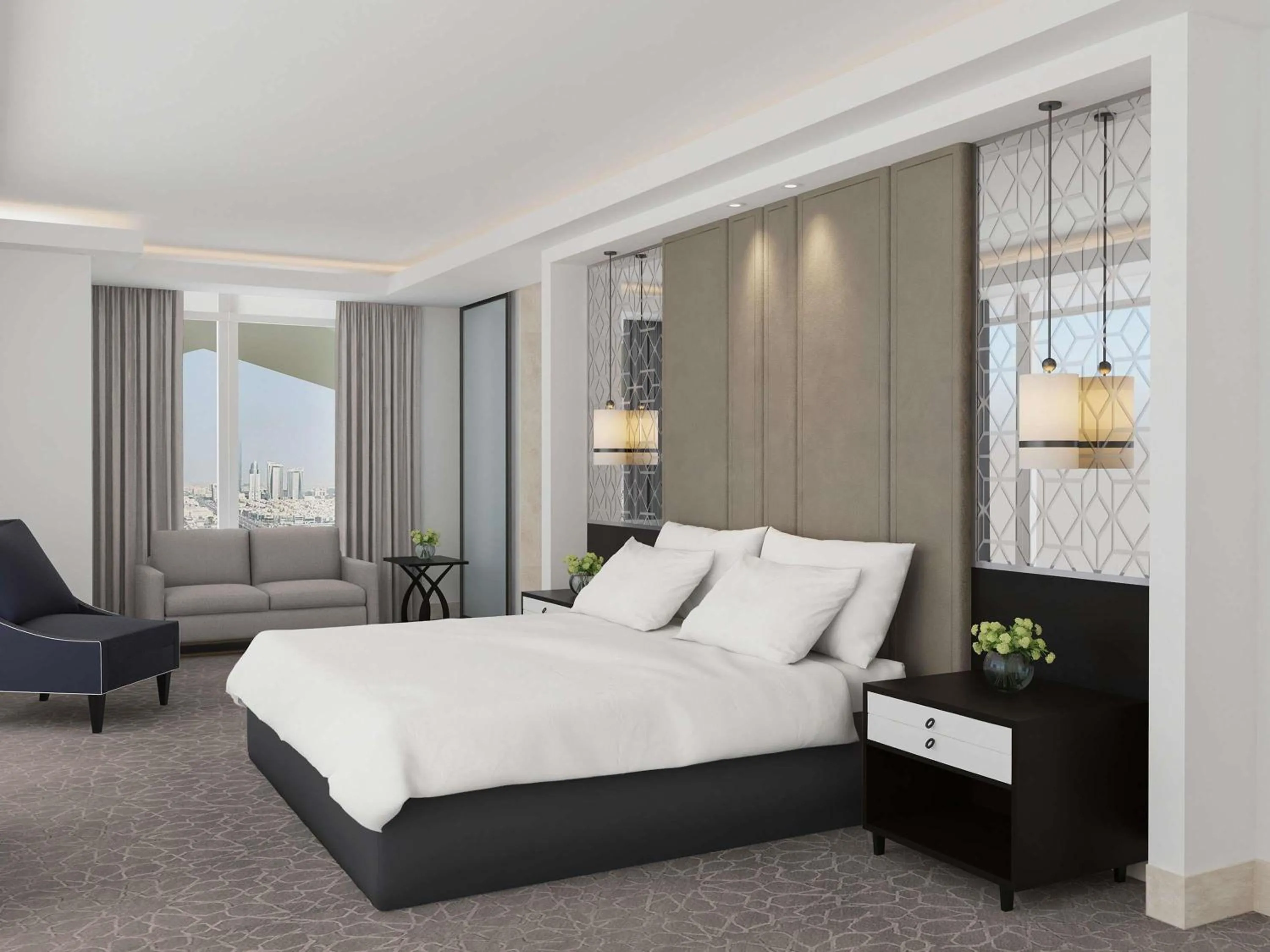 Photo of the whole room, Bed in Sofitel Riyadh Hotel & Convention Centre