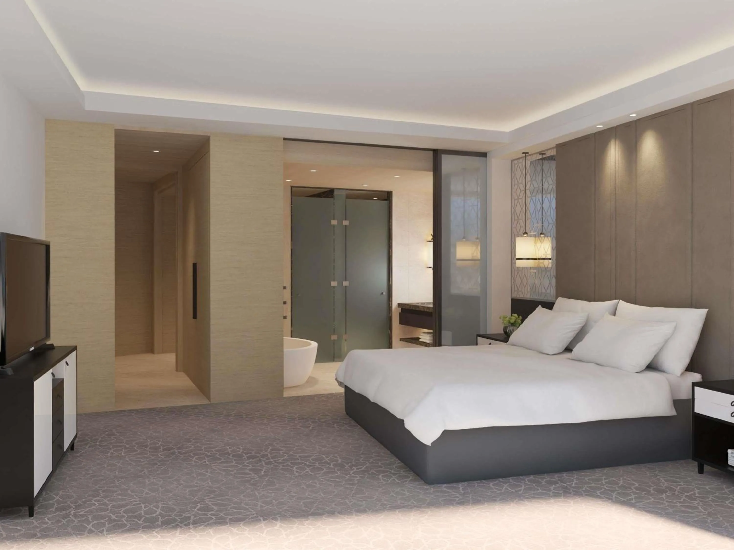 Photo of the whole room, Bed in Sofitel Riyadh Hotel & Convention Centre