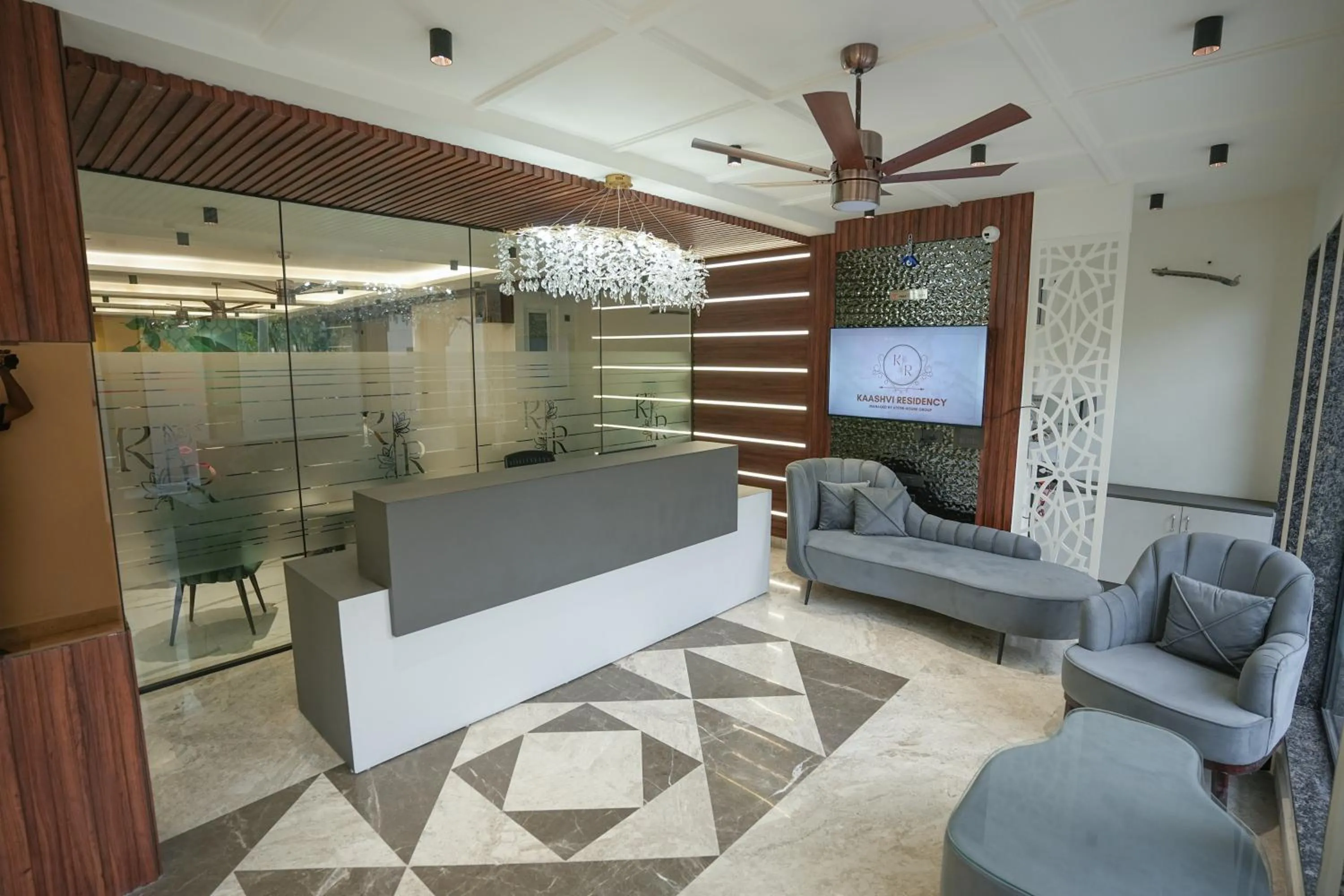 Living room in Kaashvi Residency - Managed by Atithi House