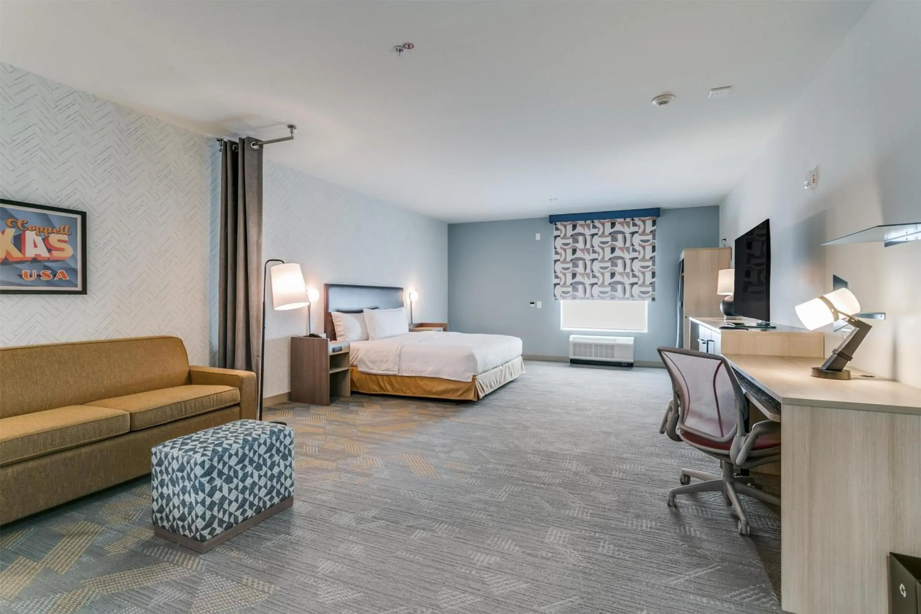 Living room, Bed in Home2 Suites by Hilton Coppell DFW Grapevine North Living room, Bed in Home2 Suites by Hilton Coppell DFW Grapevine North