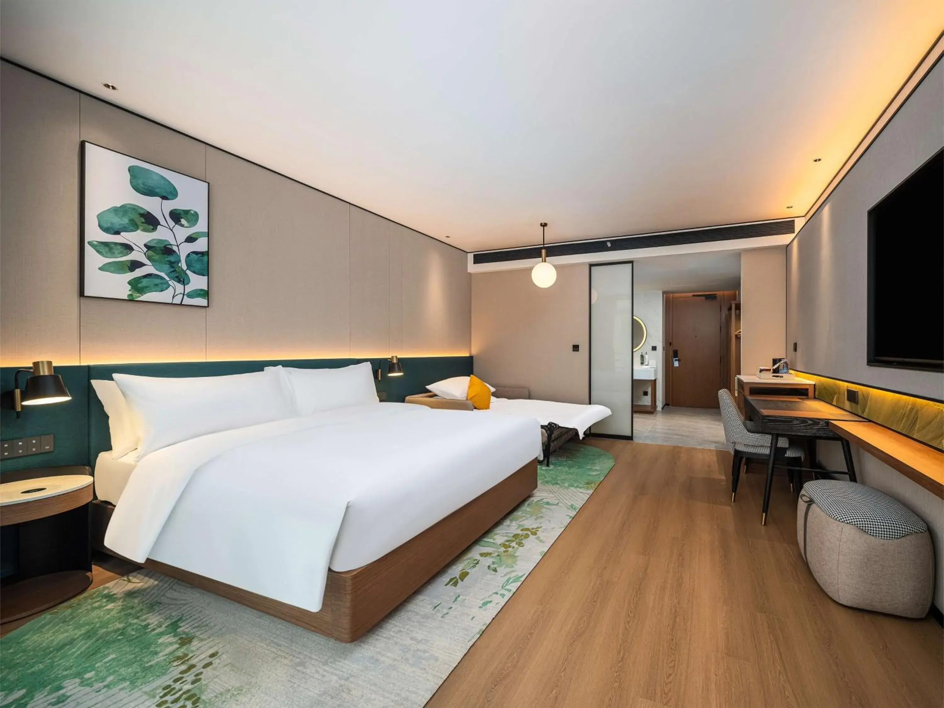 Living room, Bed in Hilton Garden Inn Hefei High-Tech Zone Living room, Bed in Hilton Garden Inn Hefei High-Tech Zone