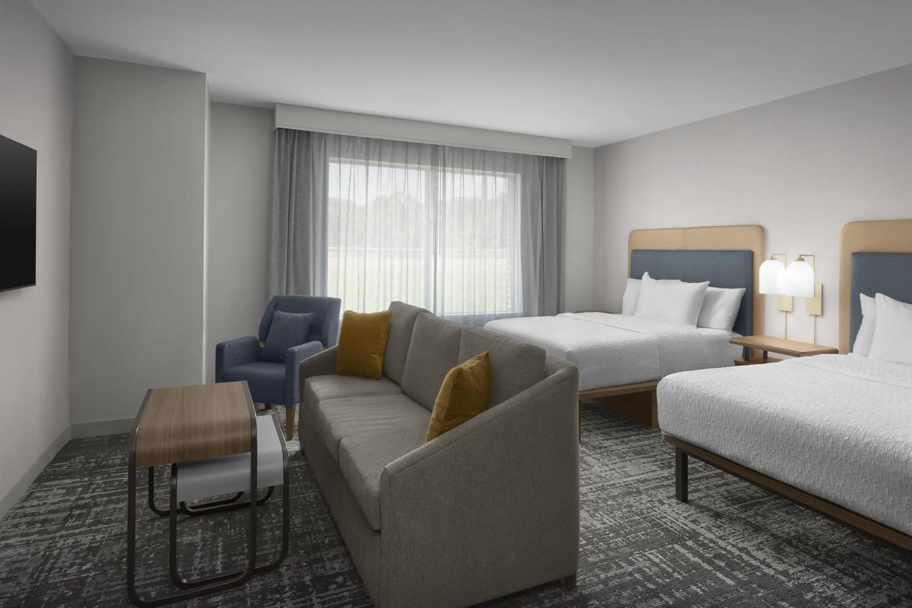 Living room, Bed in Homewood Suites By Hilton Jackson