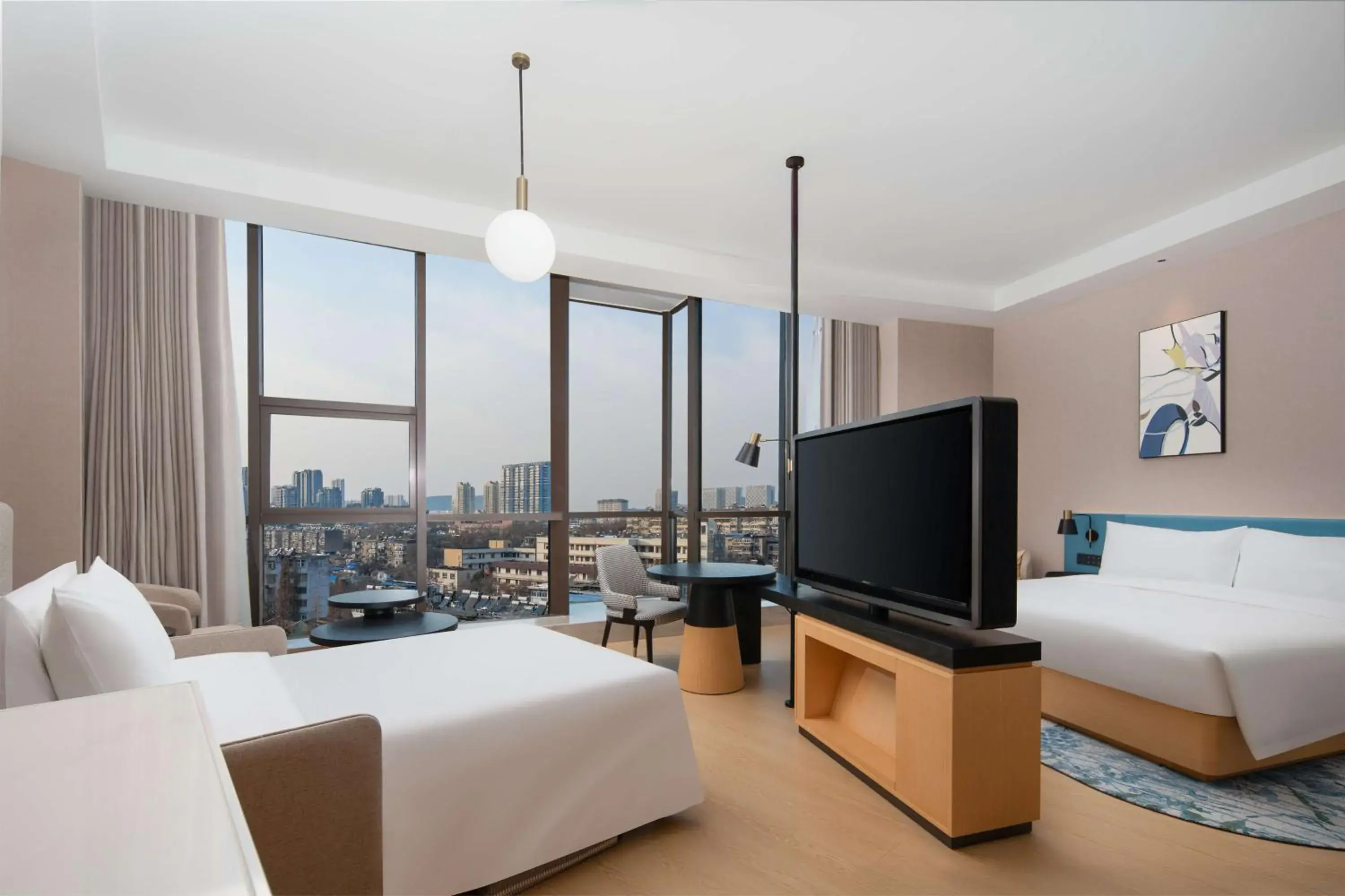 Living room, Bed in Hilton Garden Inn Xuzhou Pengcheng Square Living room, Bed in Hilton Garden Inn Xuzhou Pengcheng Square