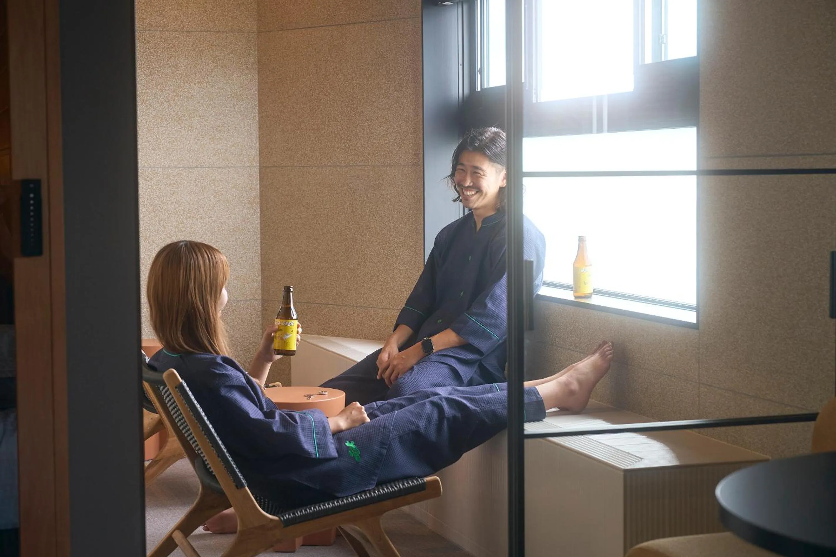 Seating area in Mt Fuji View and Private Sauna Ryokan Shizuku