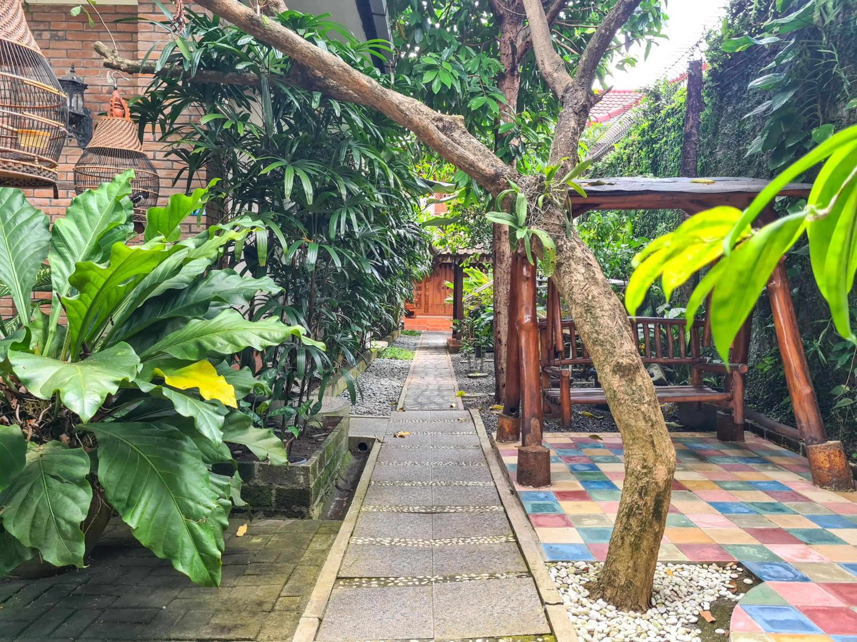 Garden view in Ndalem Suryo Saptono Guest House