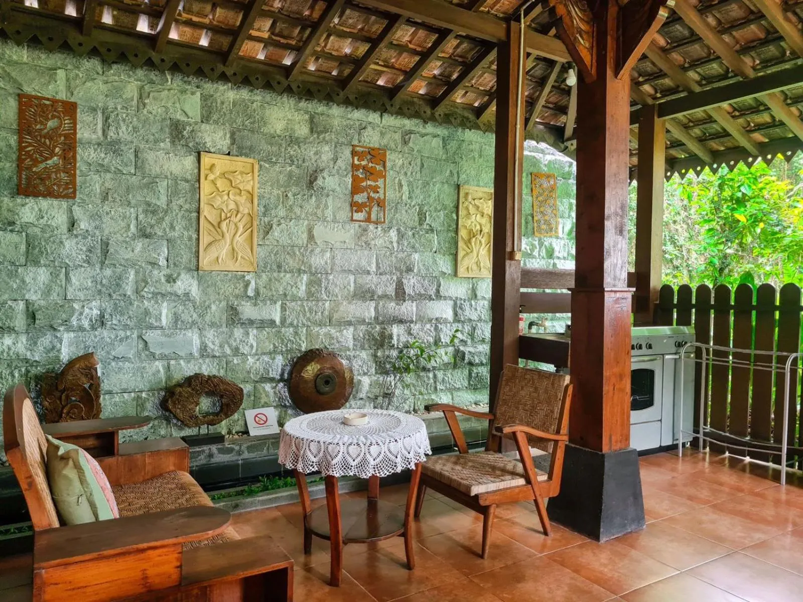 Seating area in Ndalem Suryo Saptono Guest House