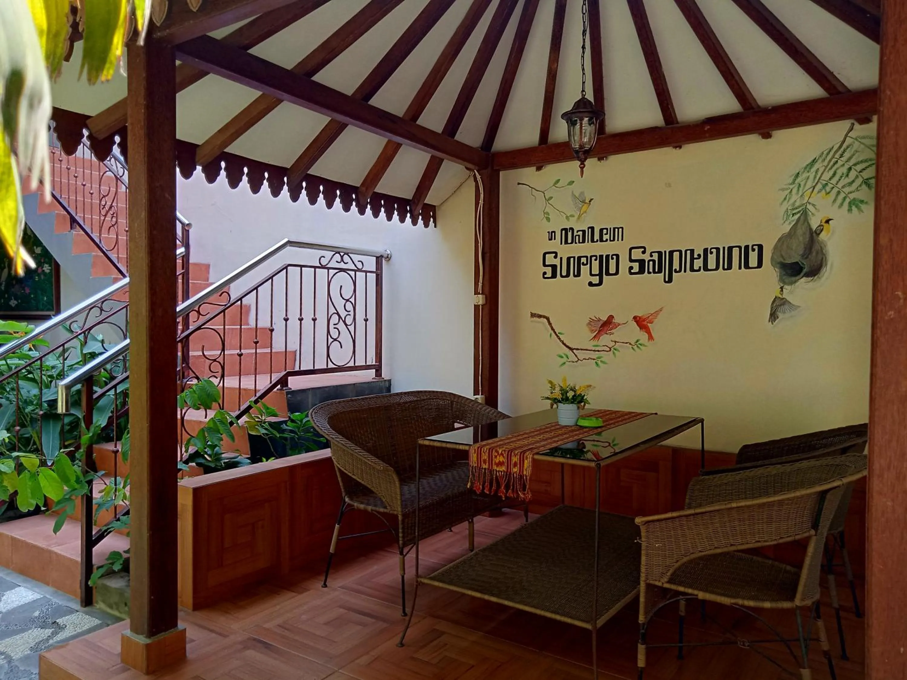 Seating area in Ndalem Suryo Saptono Guest House