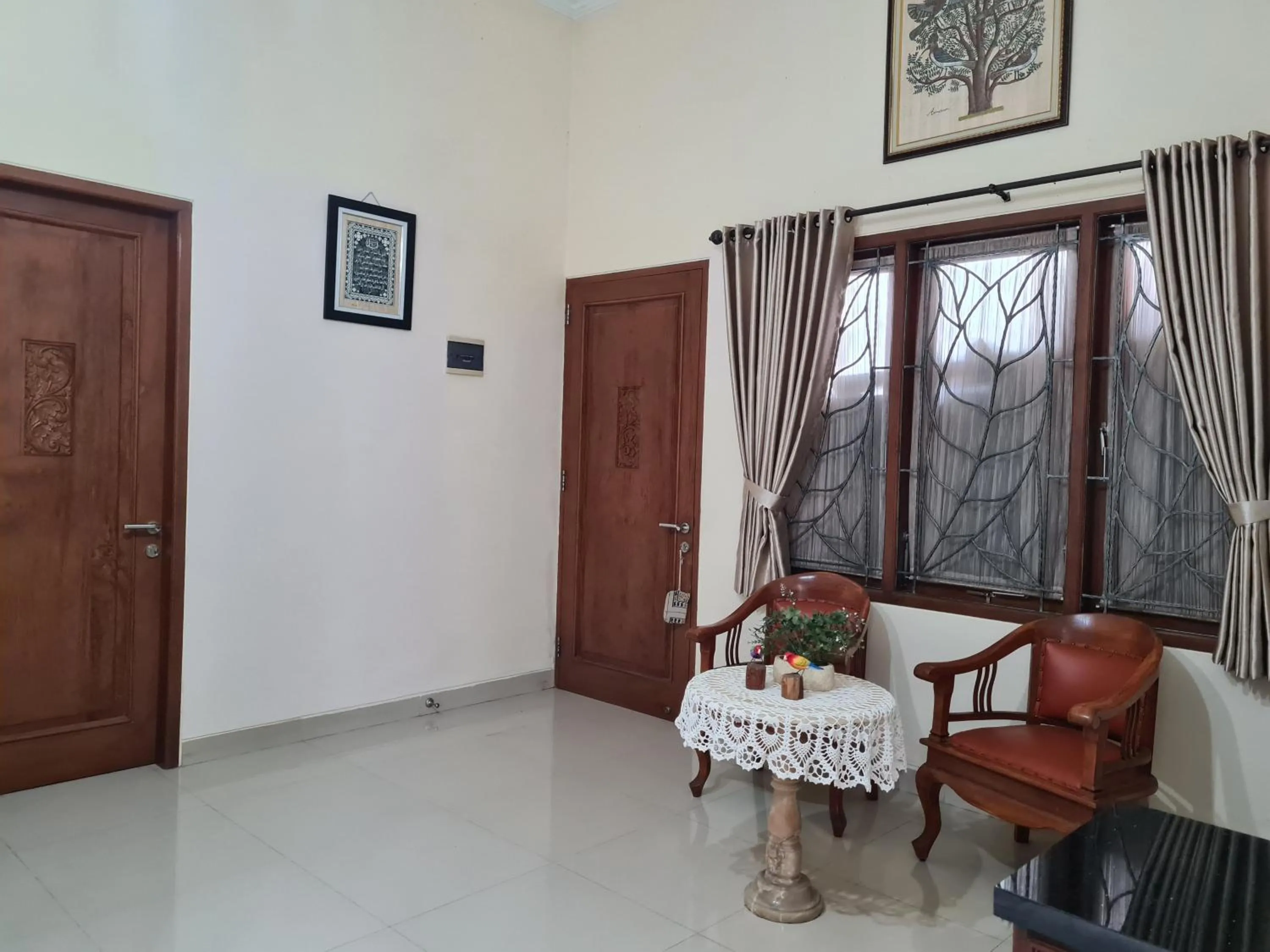 Seating area in Ndalem Suryo Saptono Guest House