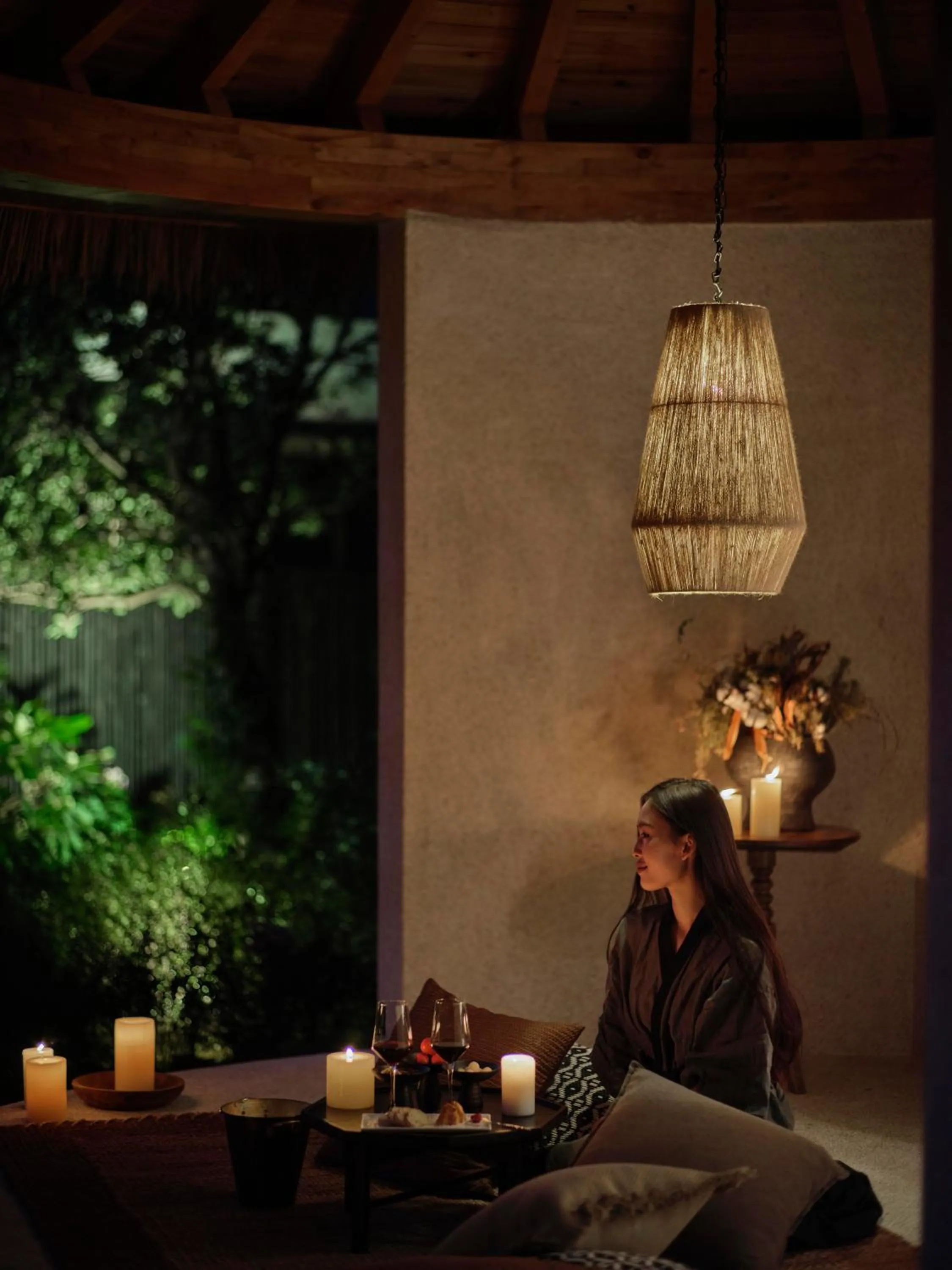 Inner courtyard view in Anji ke gamer wild luxury Resort villa